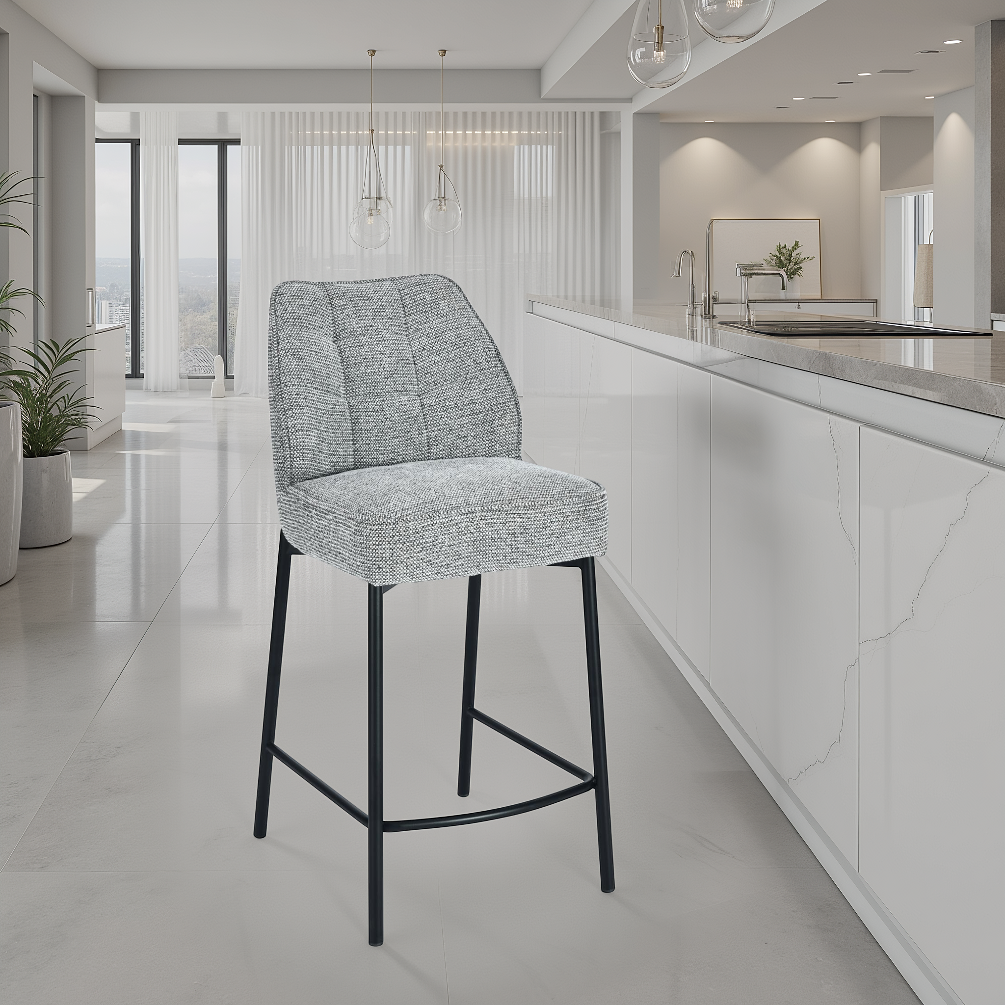 BAROCAL Fabric Bar Stool