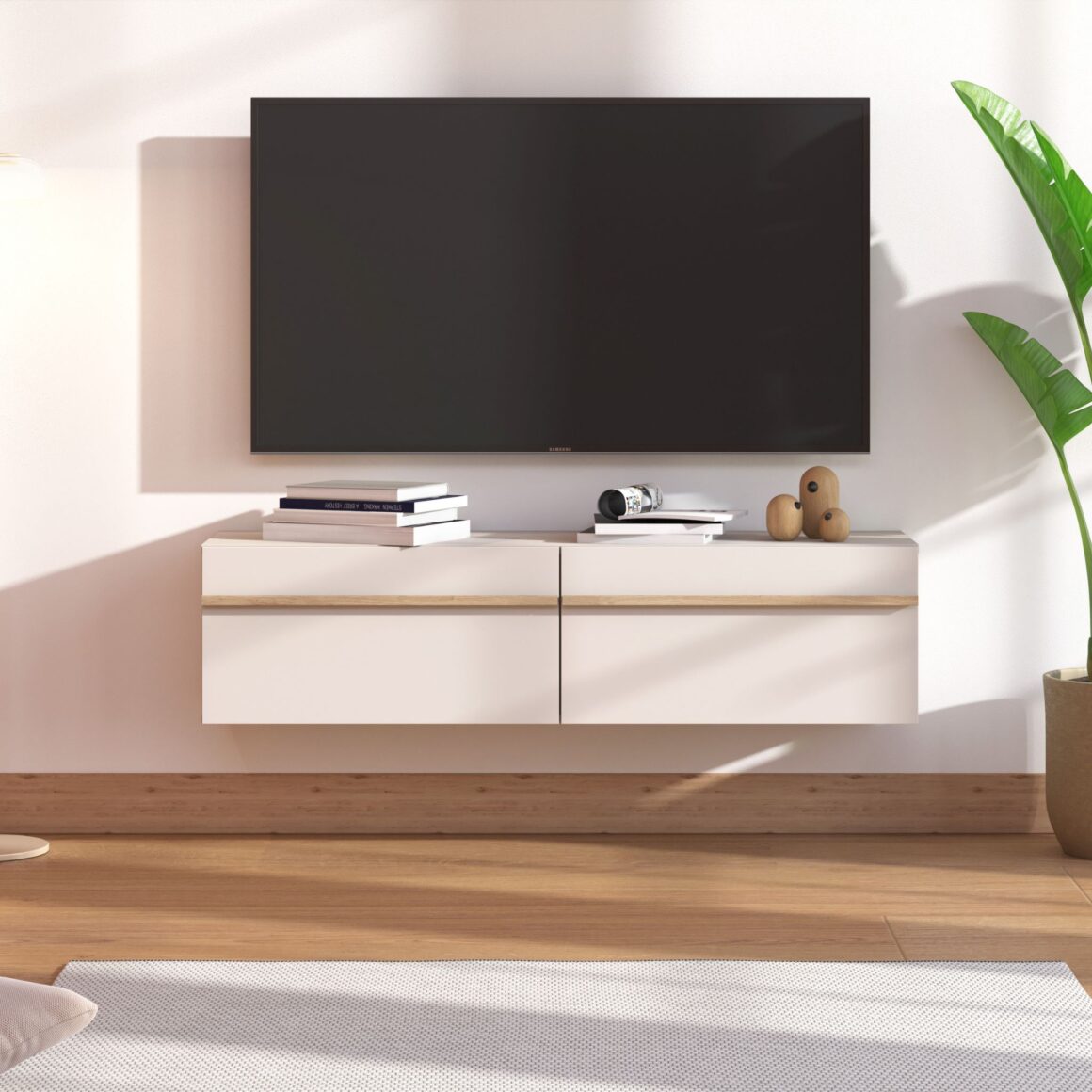 Arles Cashmere Oak Modern TV Stand