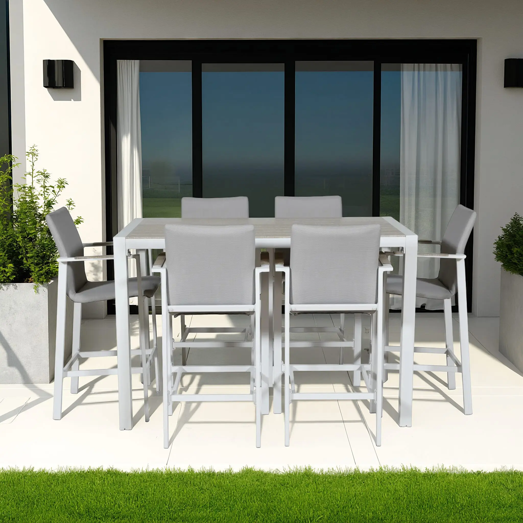 ISOLA Counter Height Dining Set -Light Grey