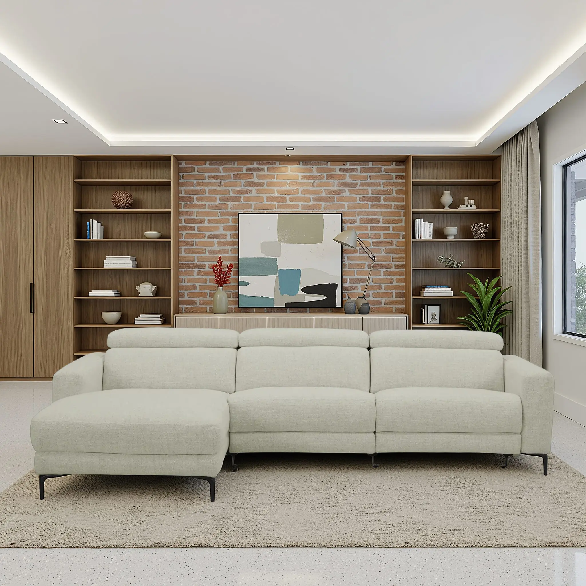 MIRE Left Corner Sofa with Electric Footrest