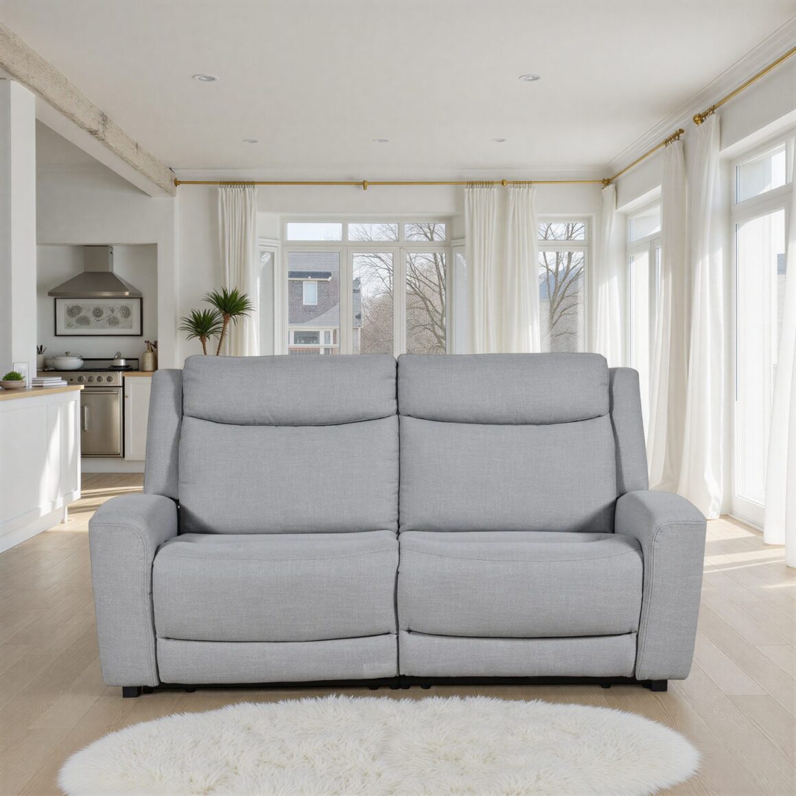 CHILLOW 2 Seater Fabric Electric Reclining Sofa