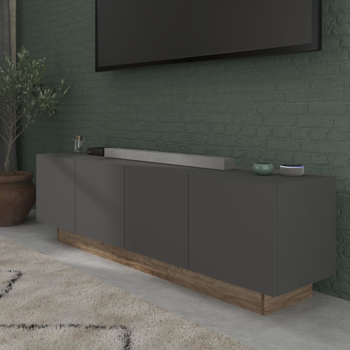 PARADOXE Oak and Grey TV Stand