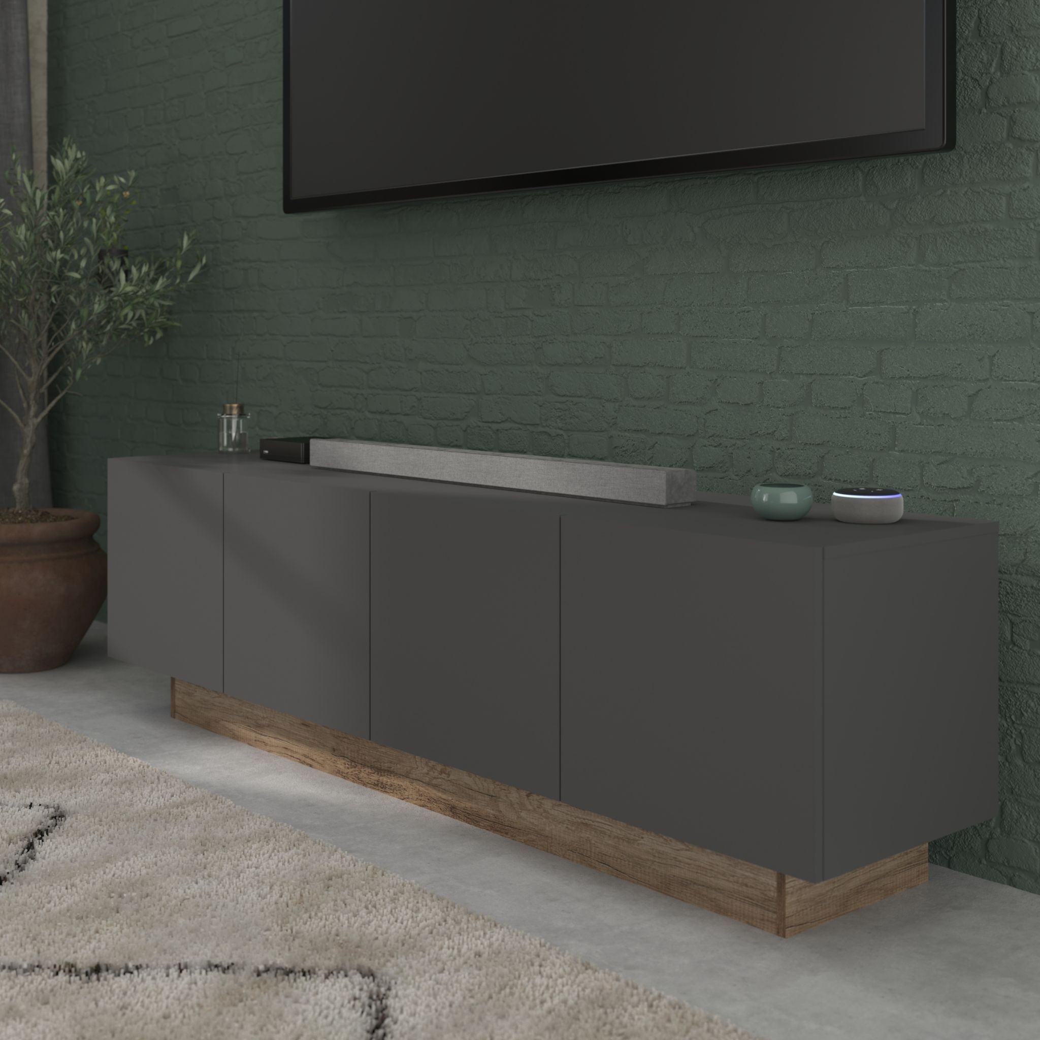 PARADOXE Oak and Grey TV Stand
