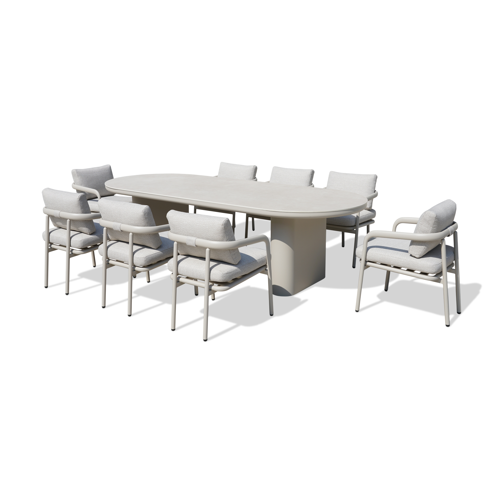 PINNIALE Beige Outdoor Aluminum Lounge Set