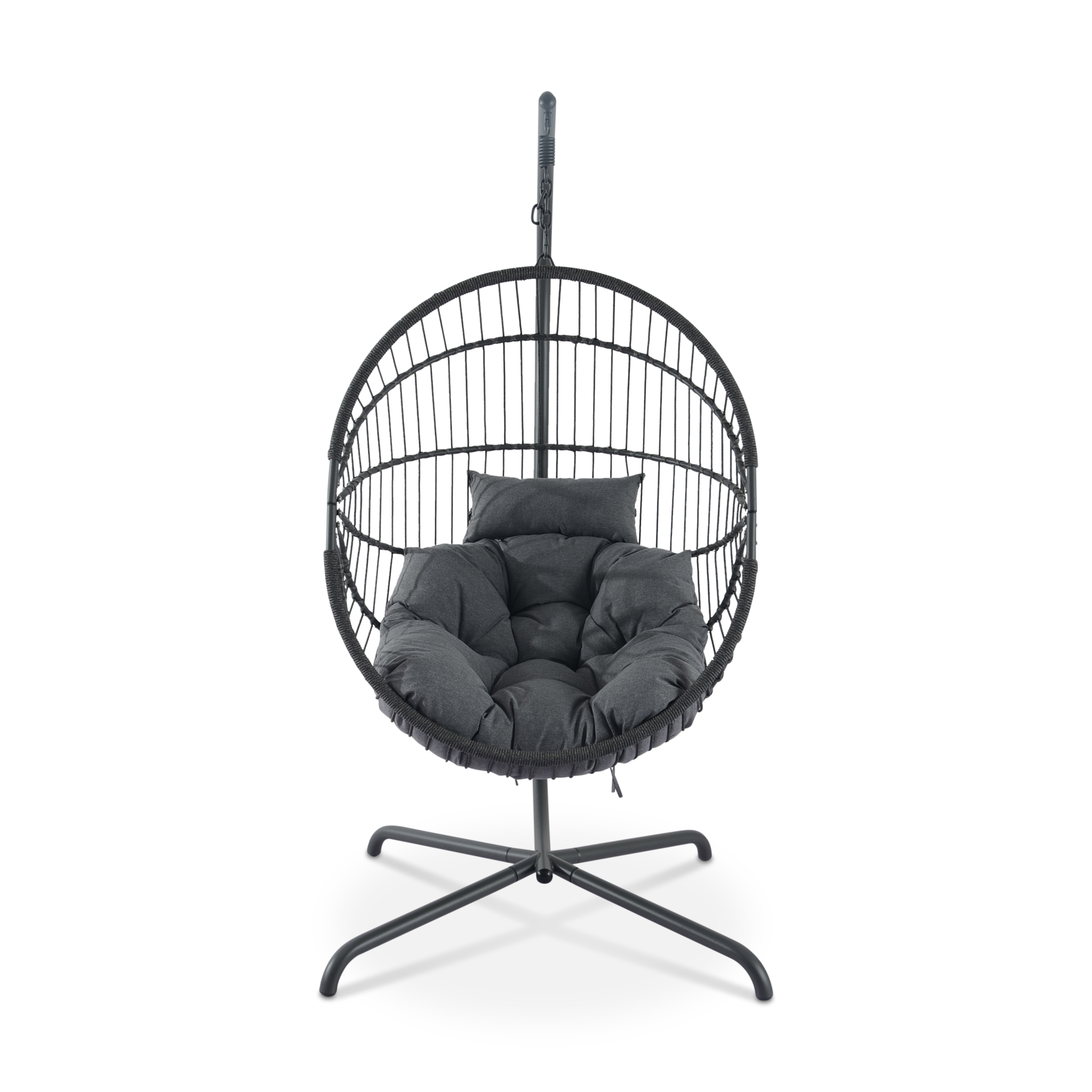 CALIMAN Grey Metal and Rope Outdoor Chair