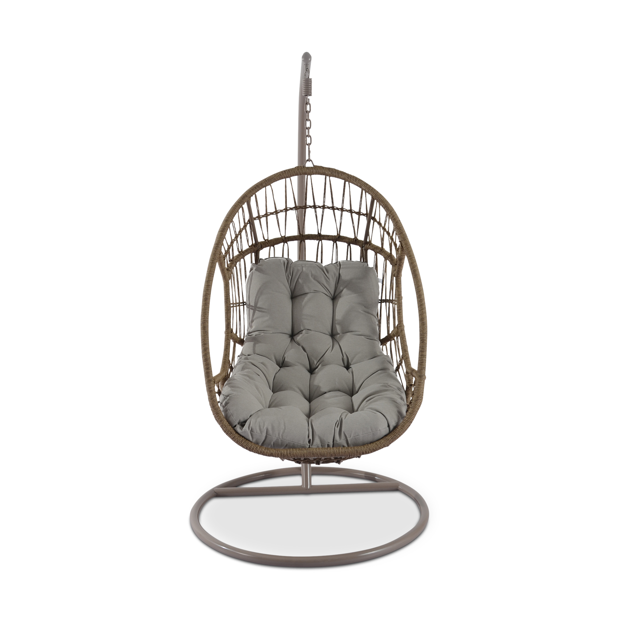 TIMBERLY Beige Metal and Rope Outdoor Chair