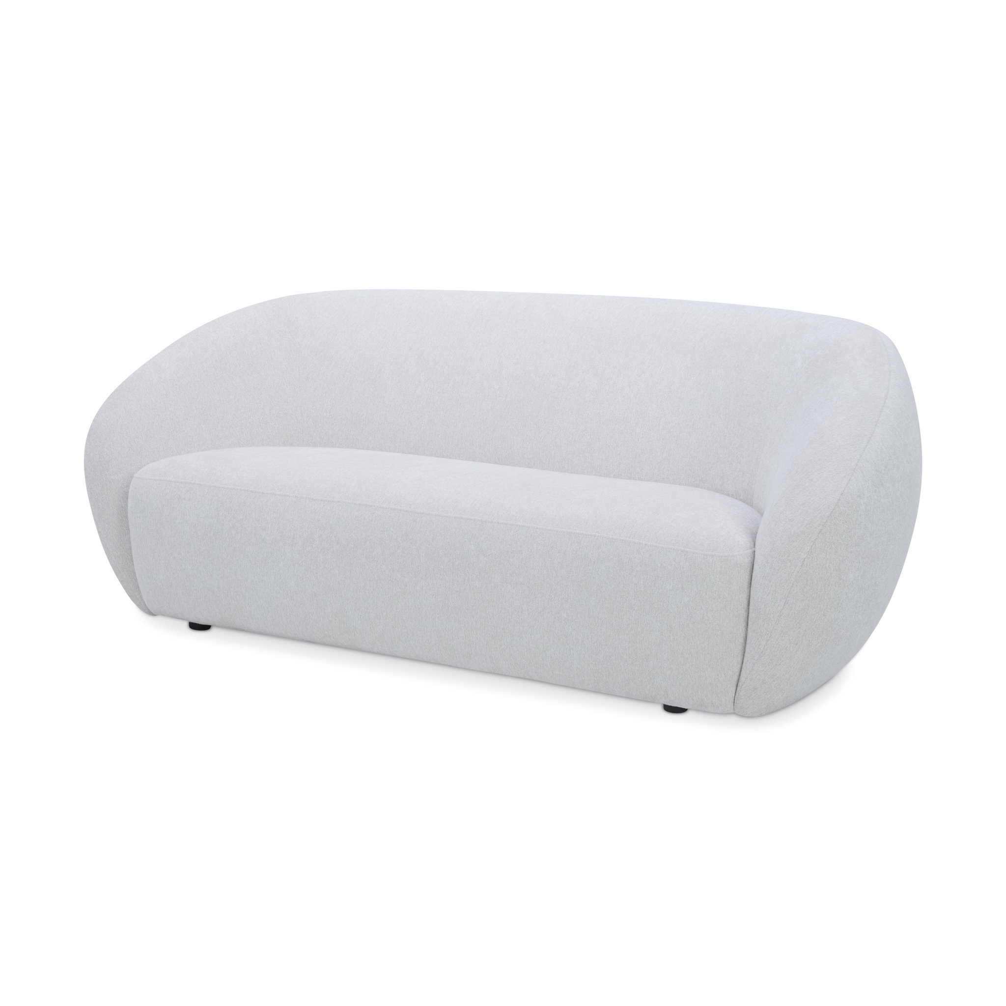 CASMORI White Fabric 3-Seater Sofa
