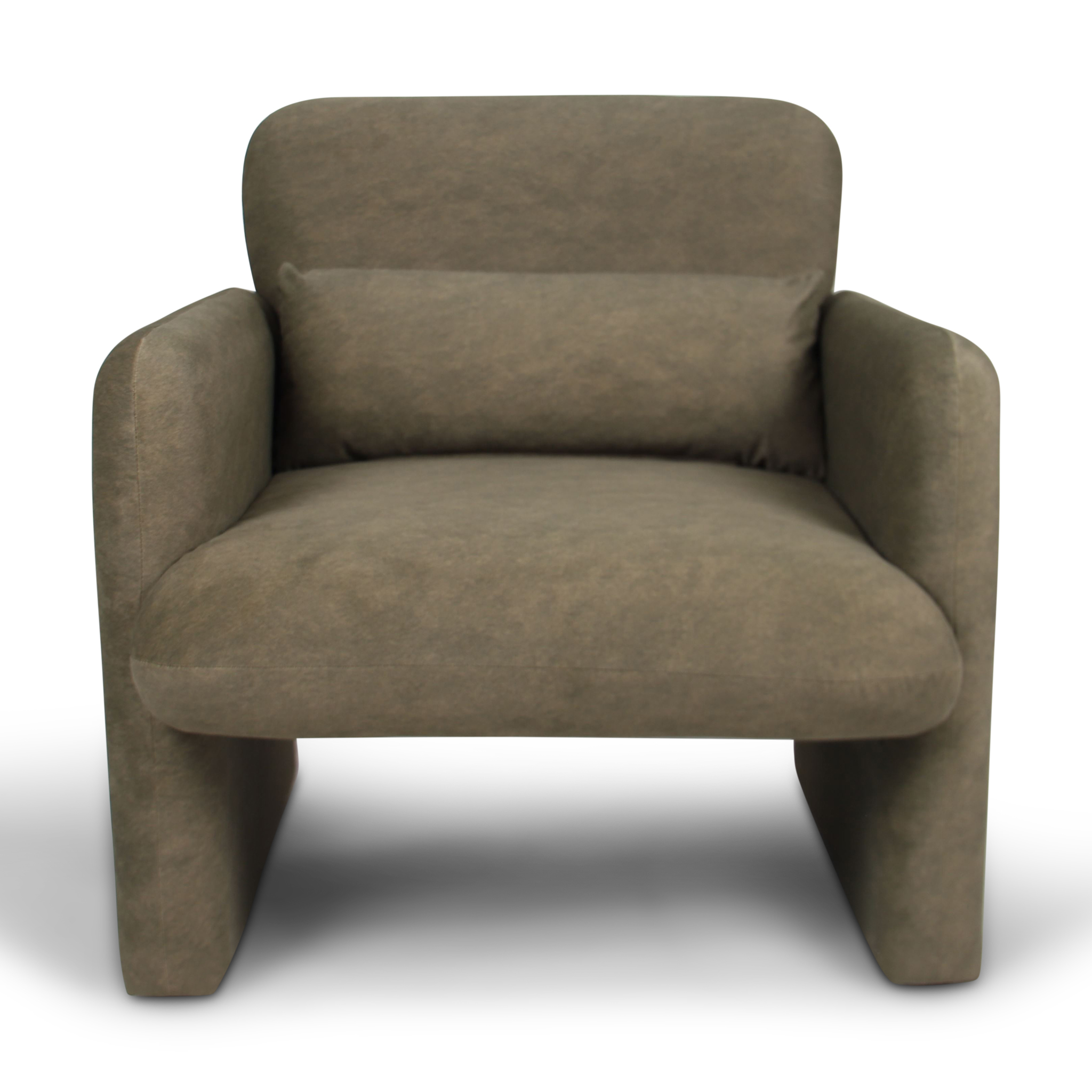 AVENITO Olive Green Fabric Armchair