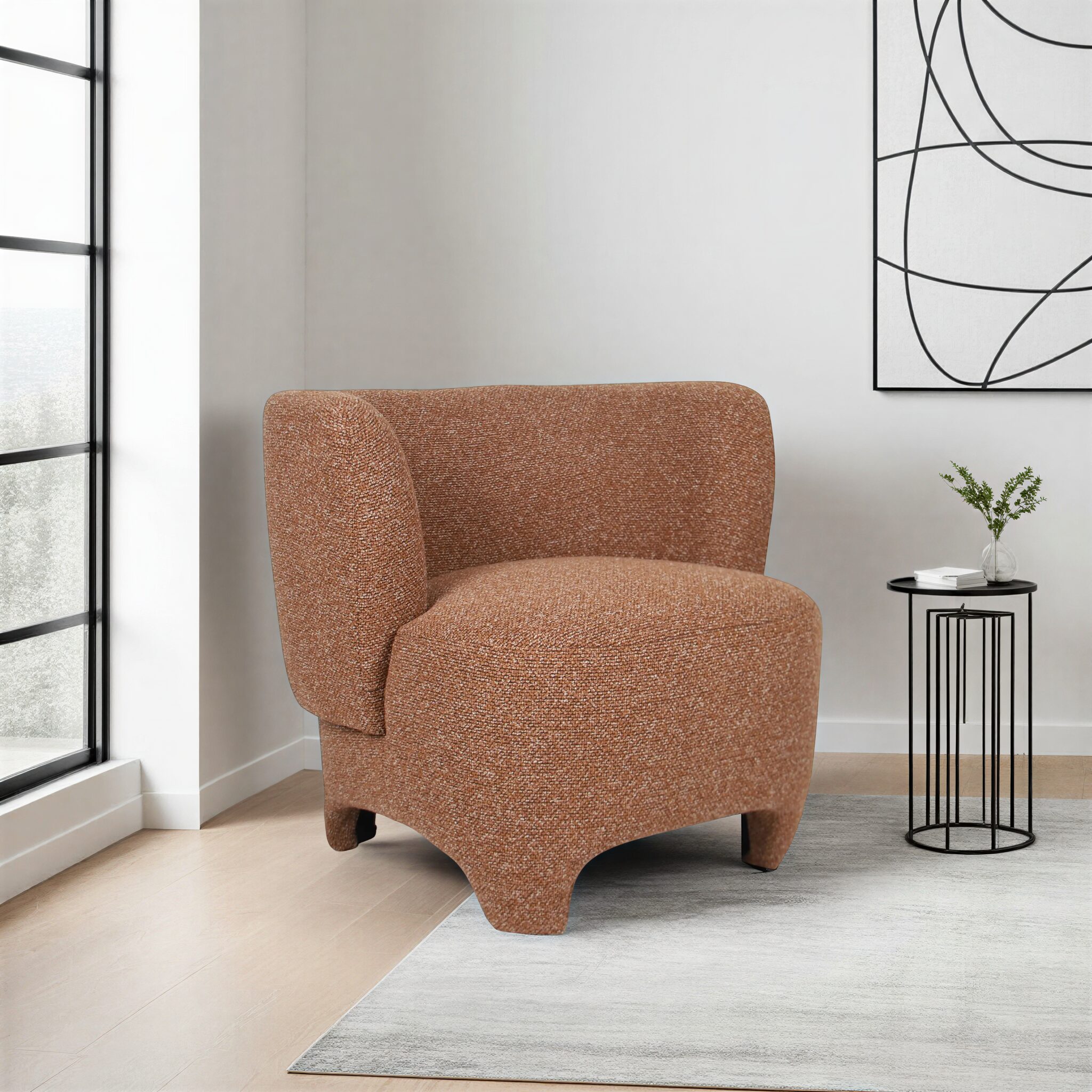 ROLLAX Orange Fabric Armchair