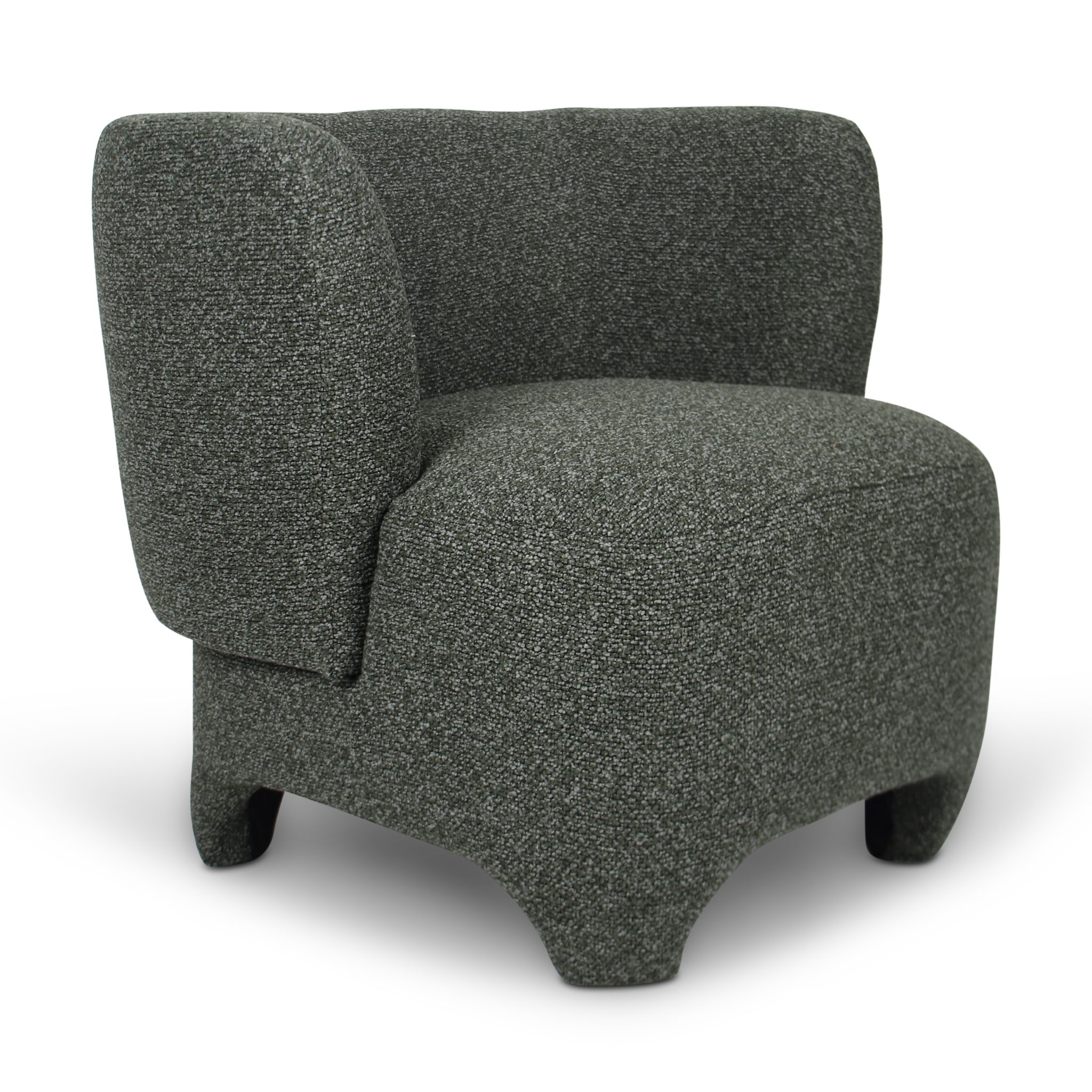 ROLLAX Dark Green Fabric Armchair
