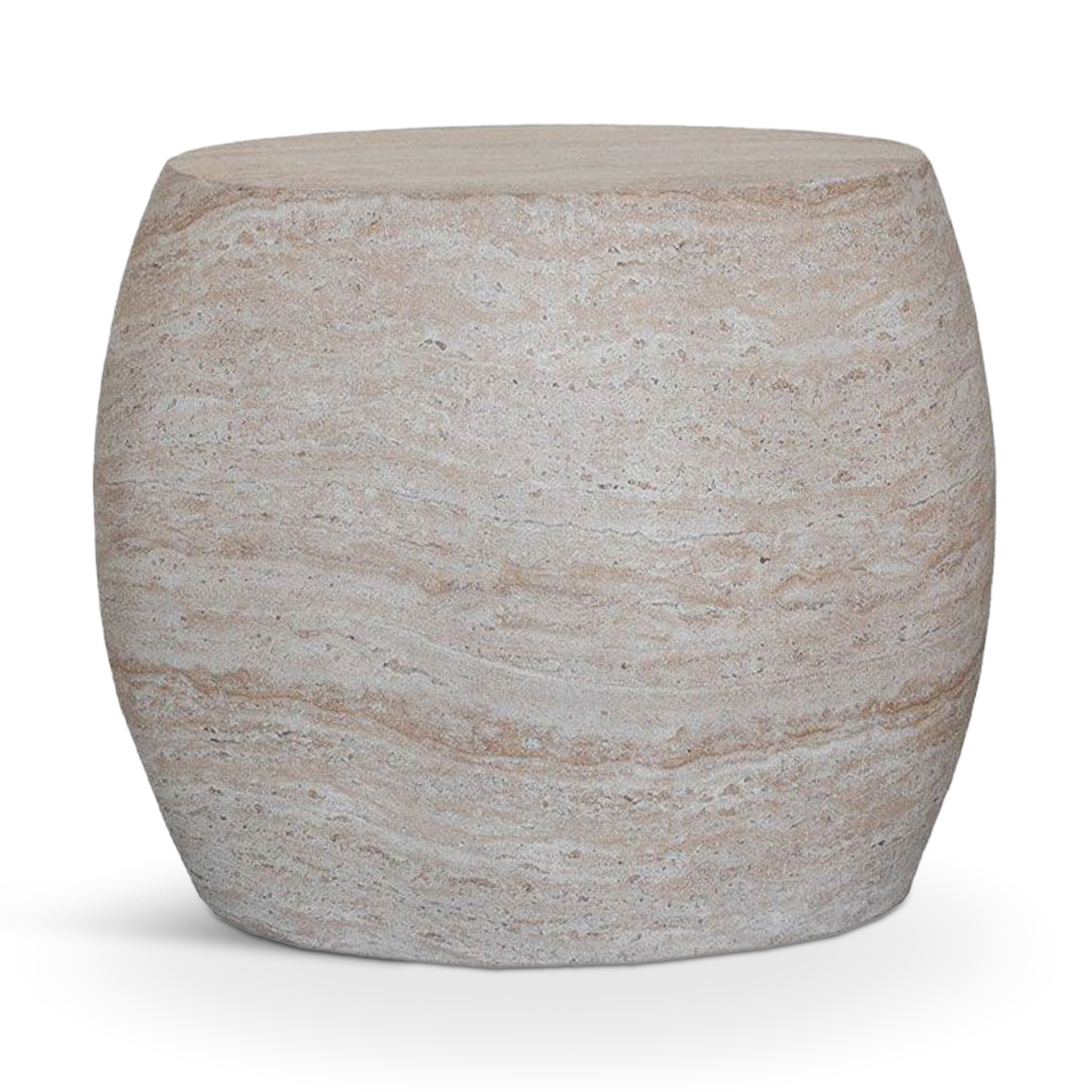 LITHOS Oval Side Table Beige