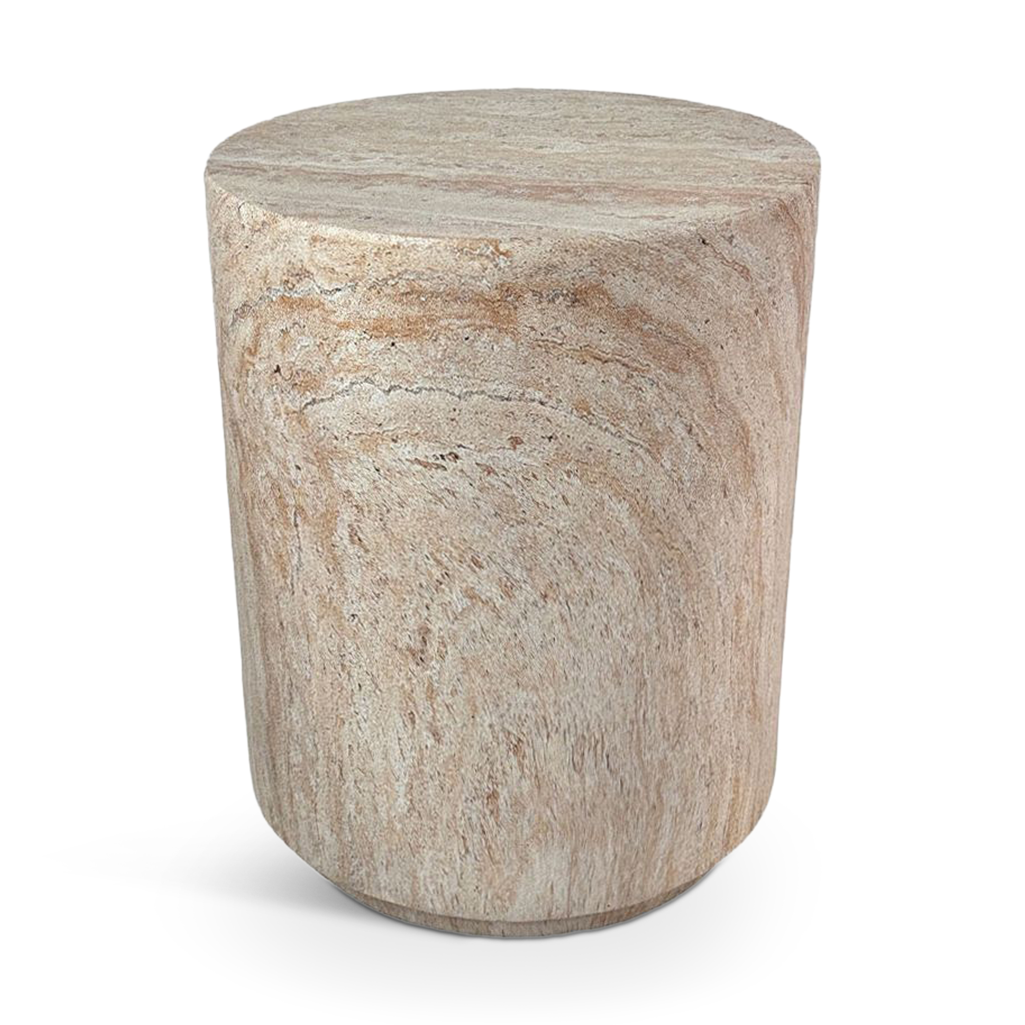 LITHOS Round Side Table Beige
