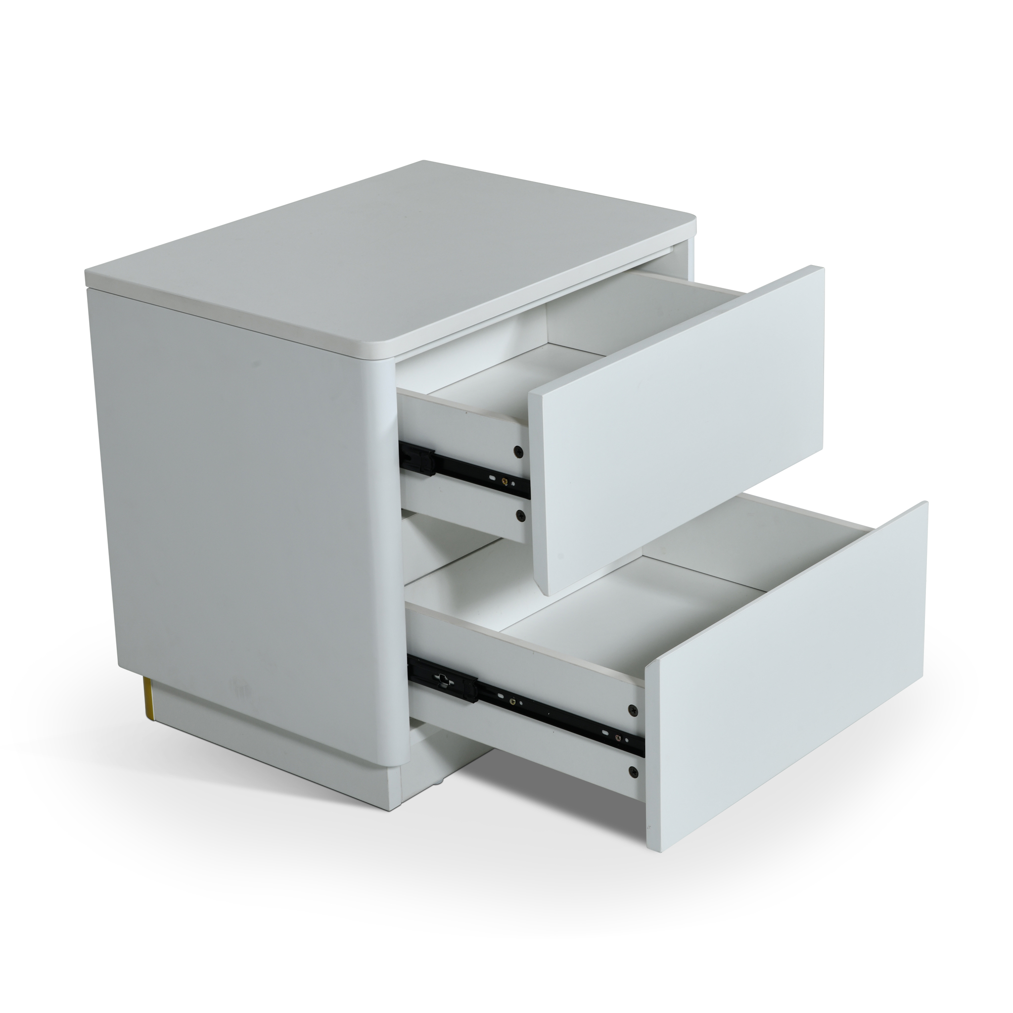 GABINOT White and Gold Night Stand