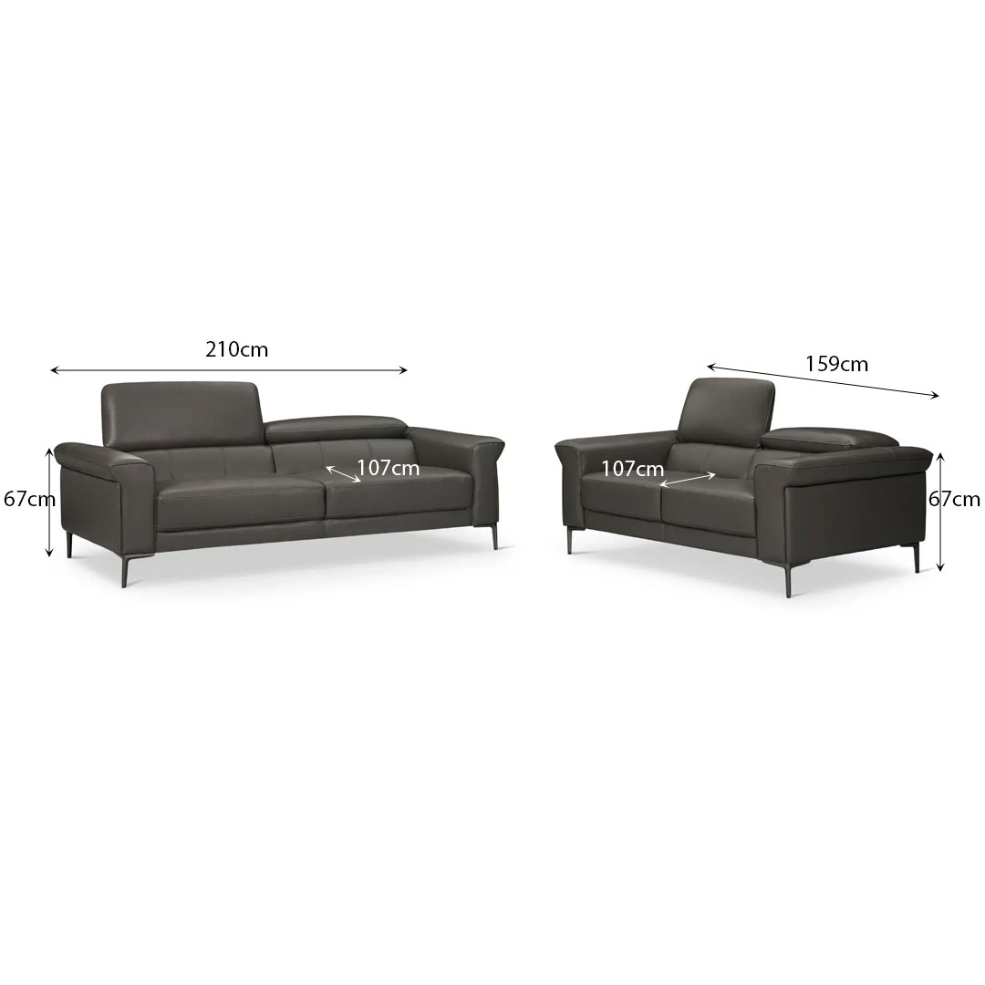 TIROE Brown Leather Sofas