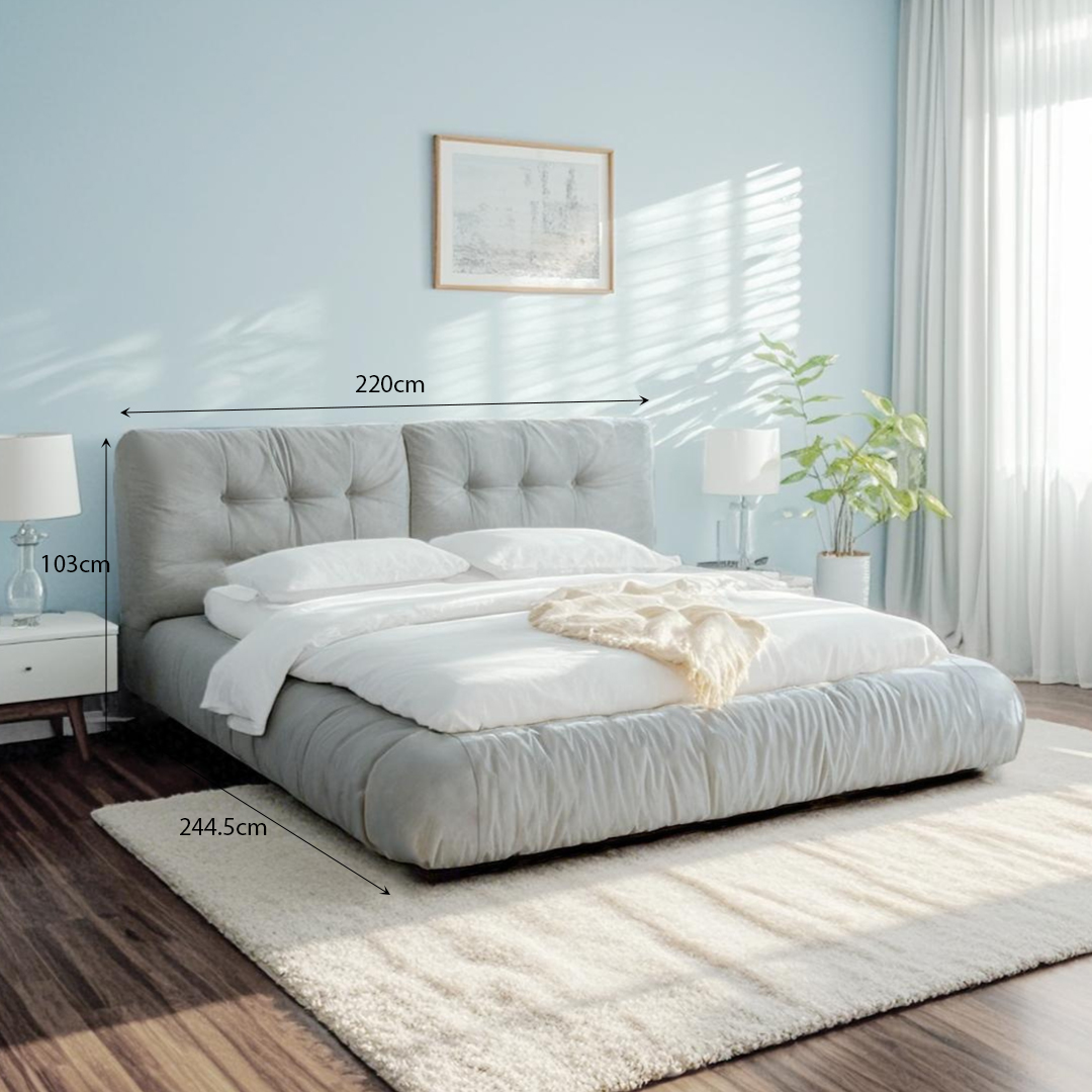 PALMERA Fabric Bed Light Blue