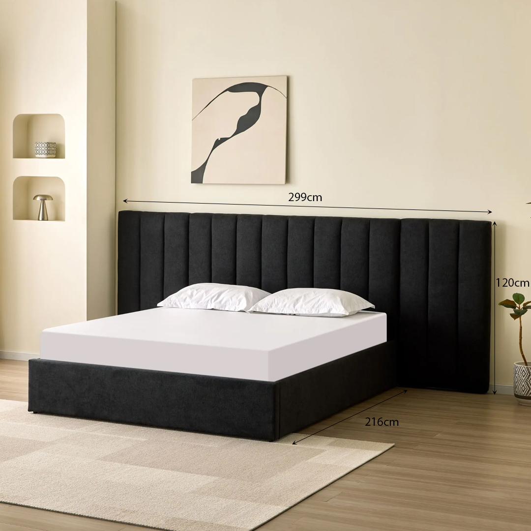 DARYA Fabric Bed Grey