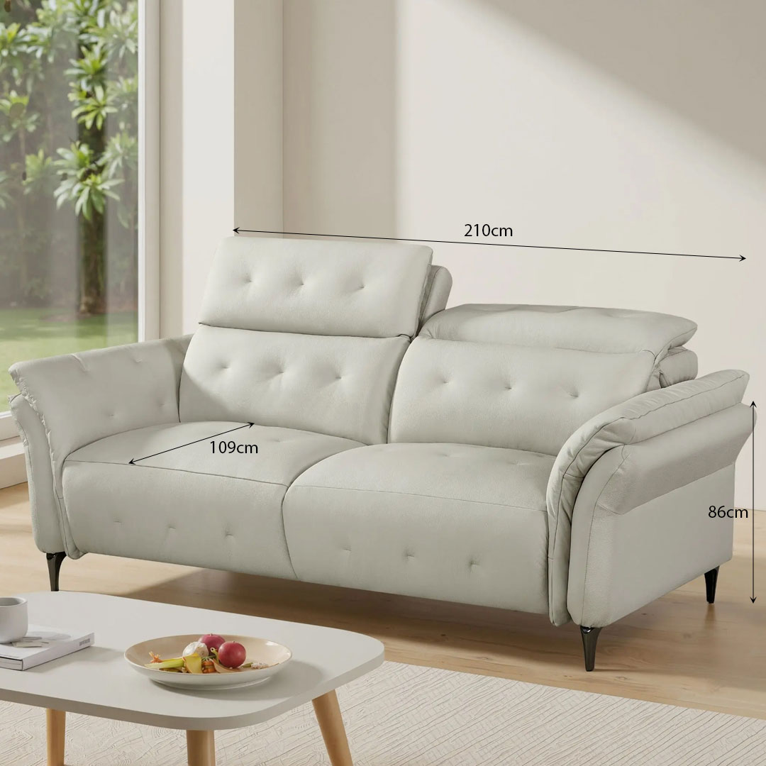 FATIMA Bonded Leather Beige Sofa