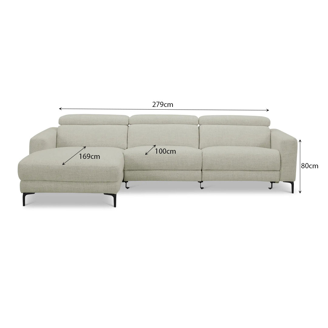 MIRE Left Corner Sofa with Electric Footrest
