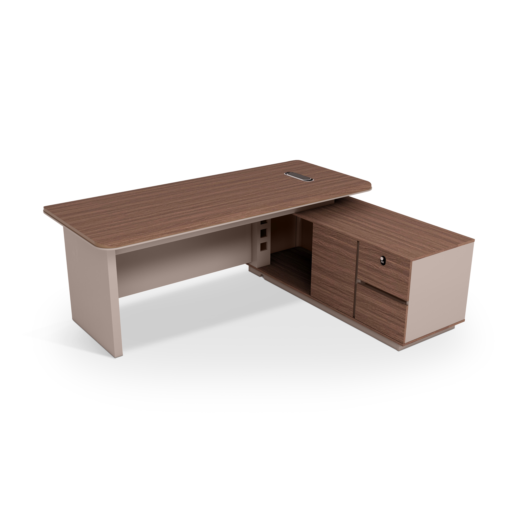 WORKFER Hudson Oak+Beige-Grey Desk