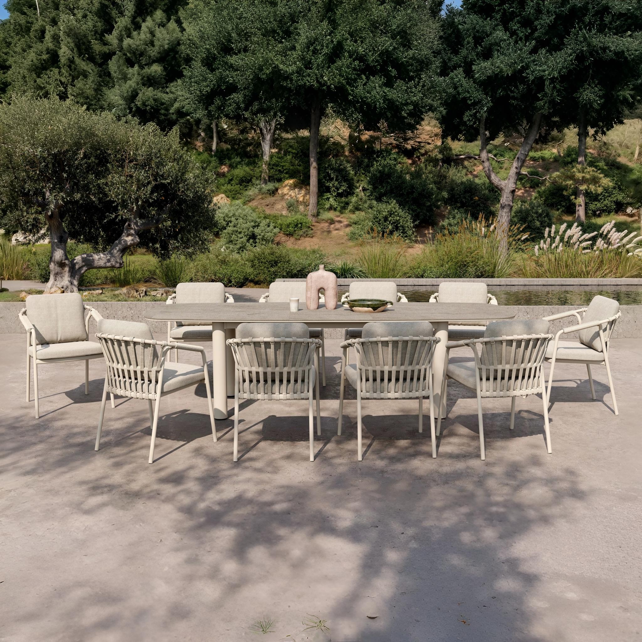 MARC Cream Outdoor Aluminum Dining Set