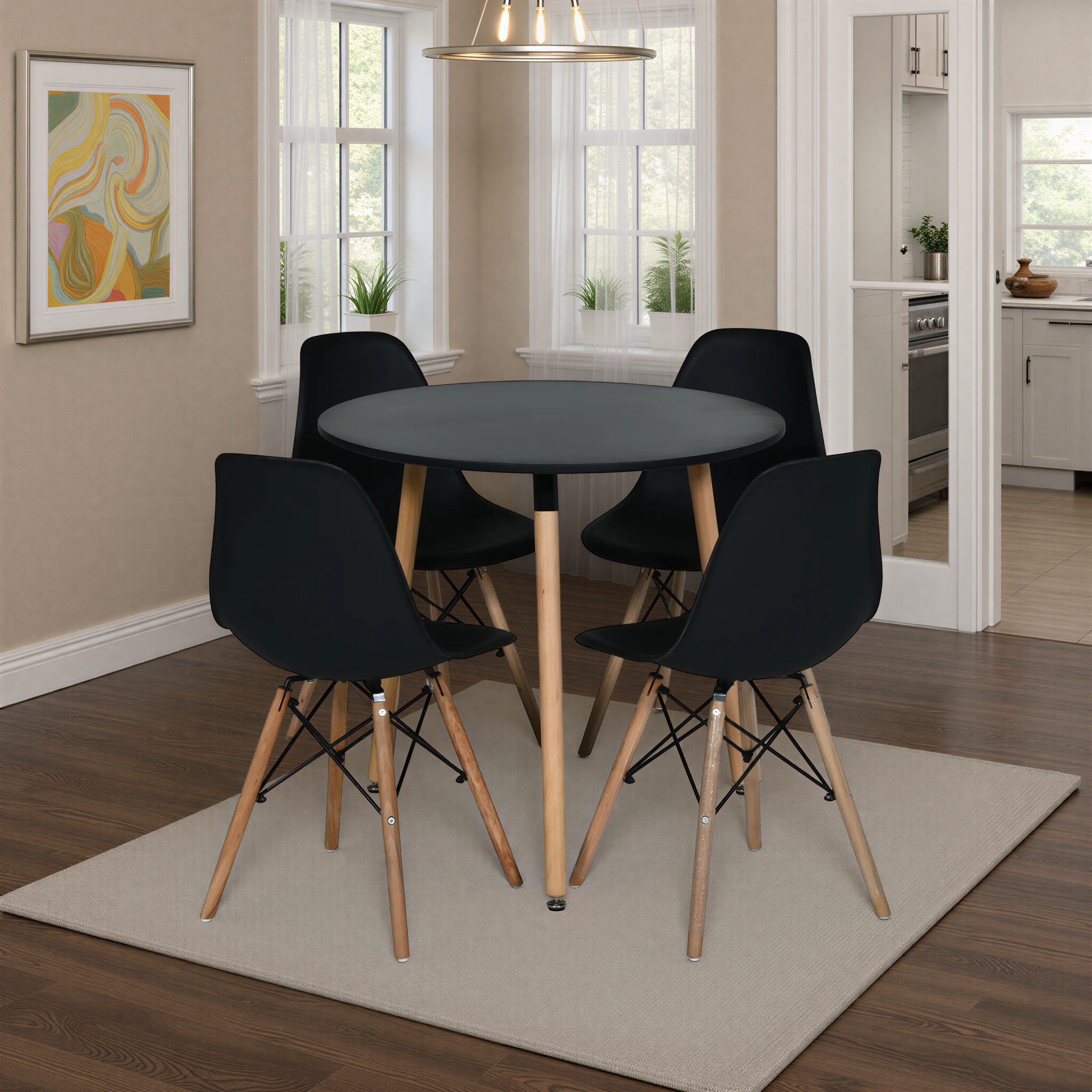 RADENDO Black Dining Table Set