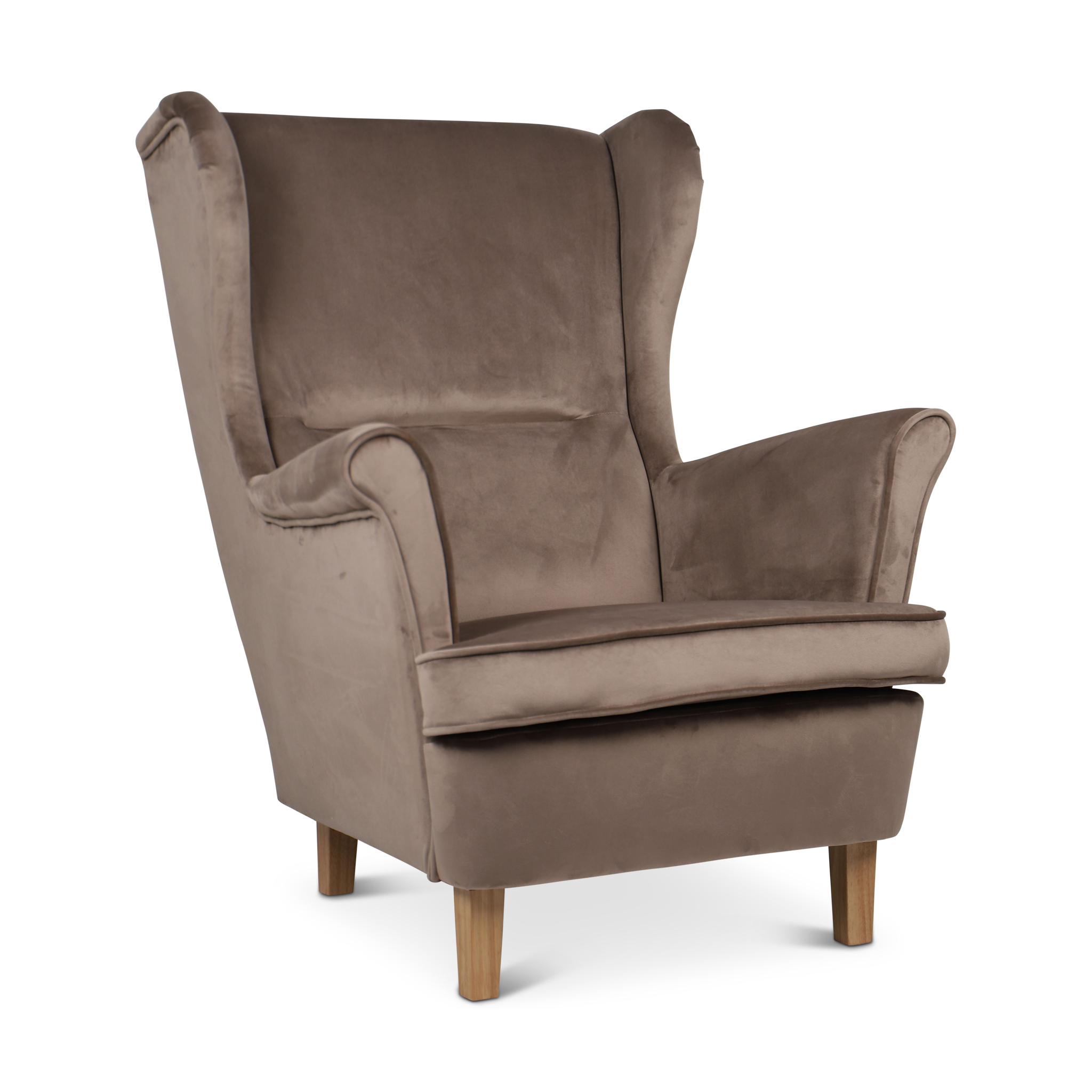 HOZPY Velvet Taupe Armchair