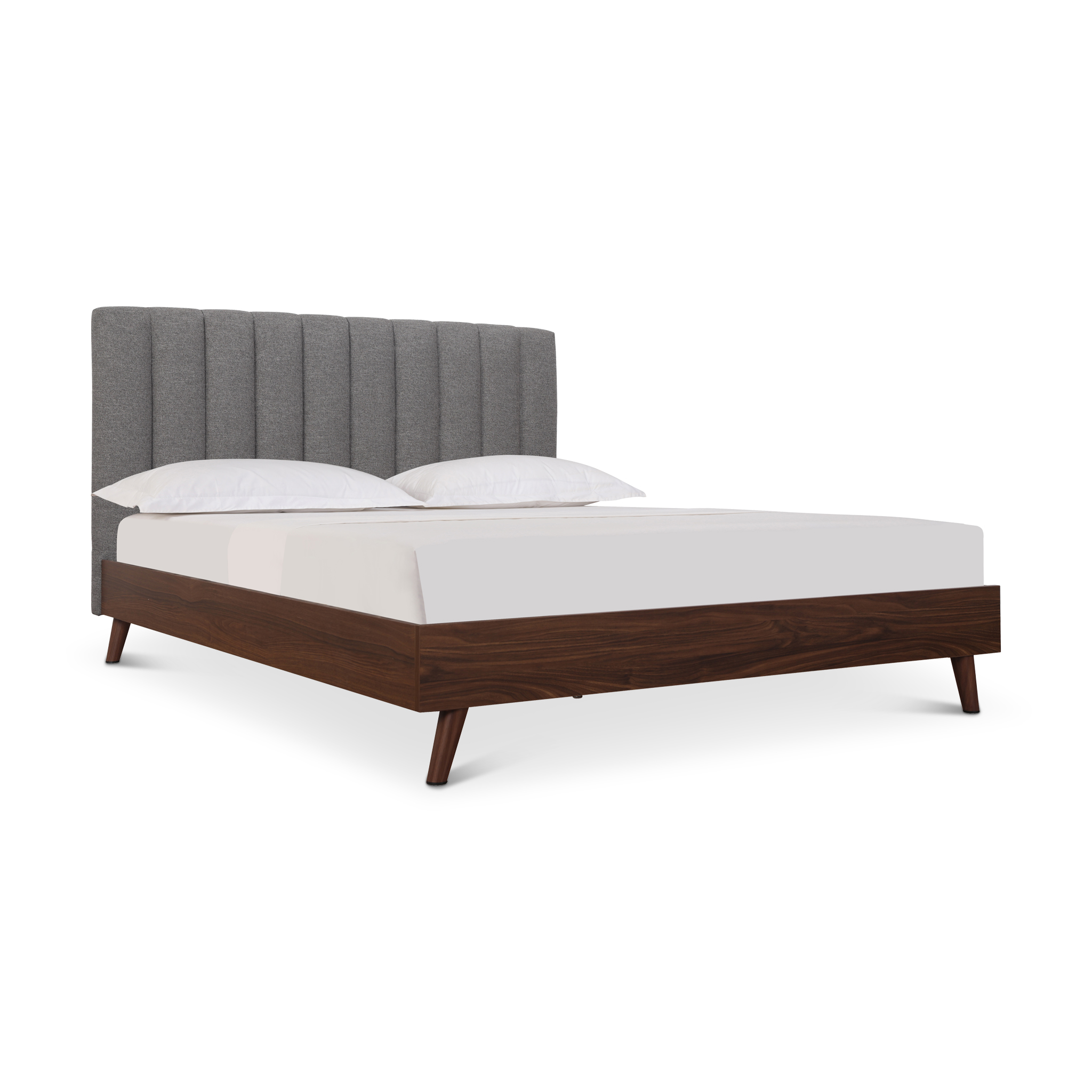 ALIVIA Grey and Walnut Bed