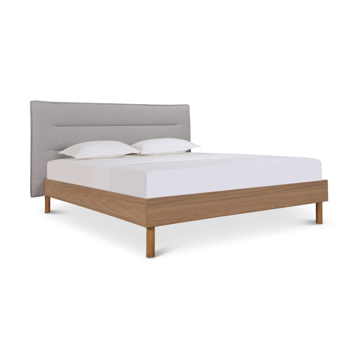 SOLENE Light Grey and Sonoma Bed