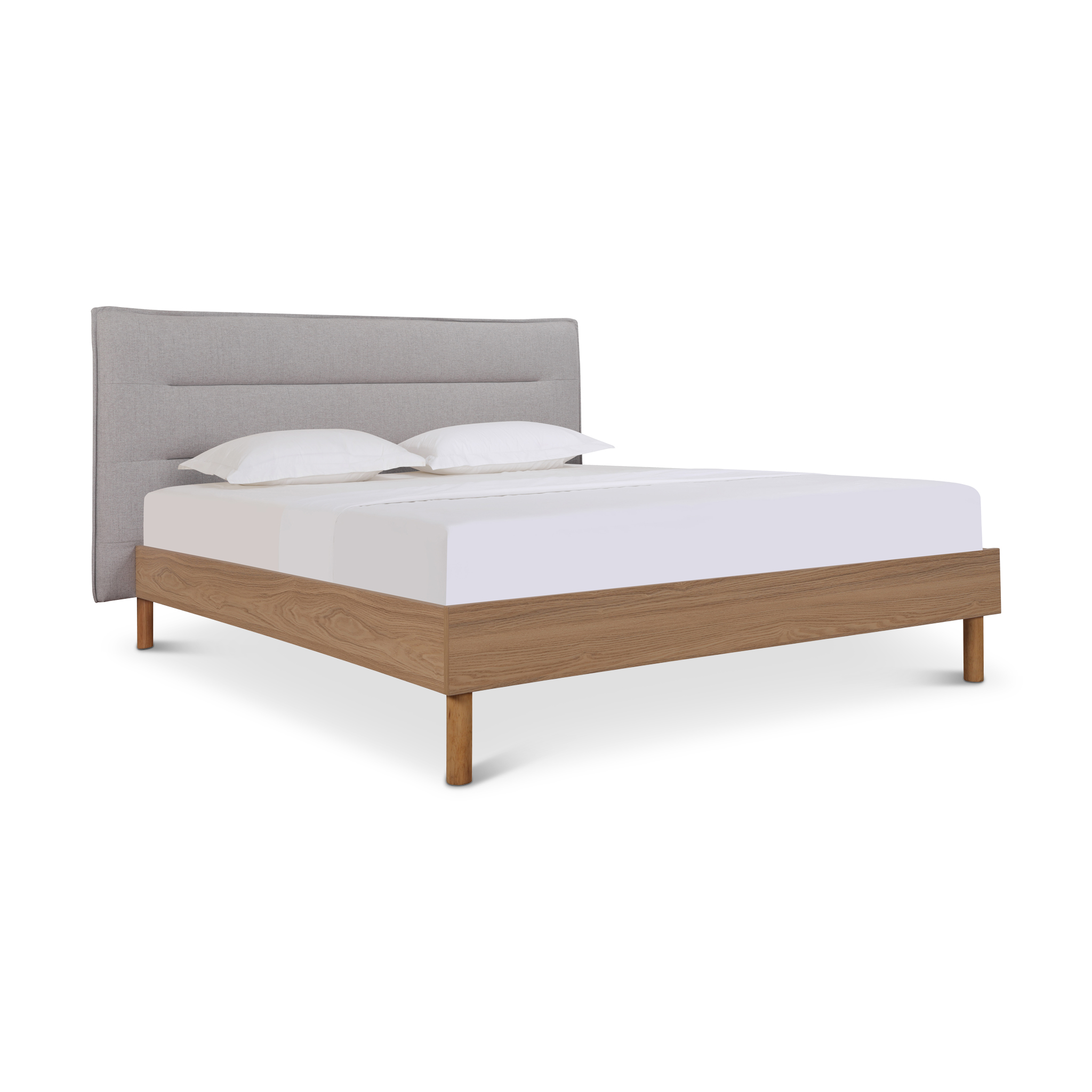 SOLENE Light Grey and Sonoma Bed