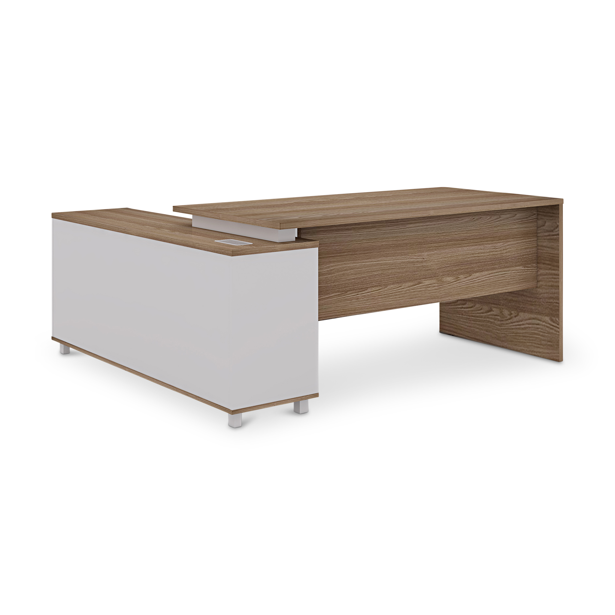 DOCKTOR Walnut White Corner Desk