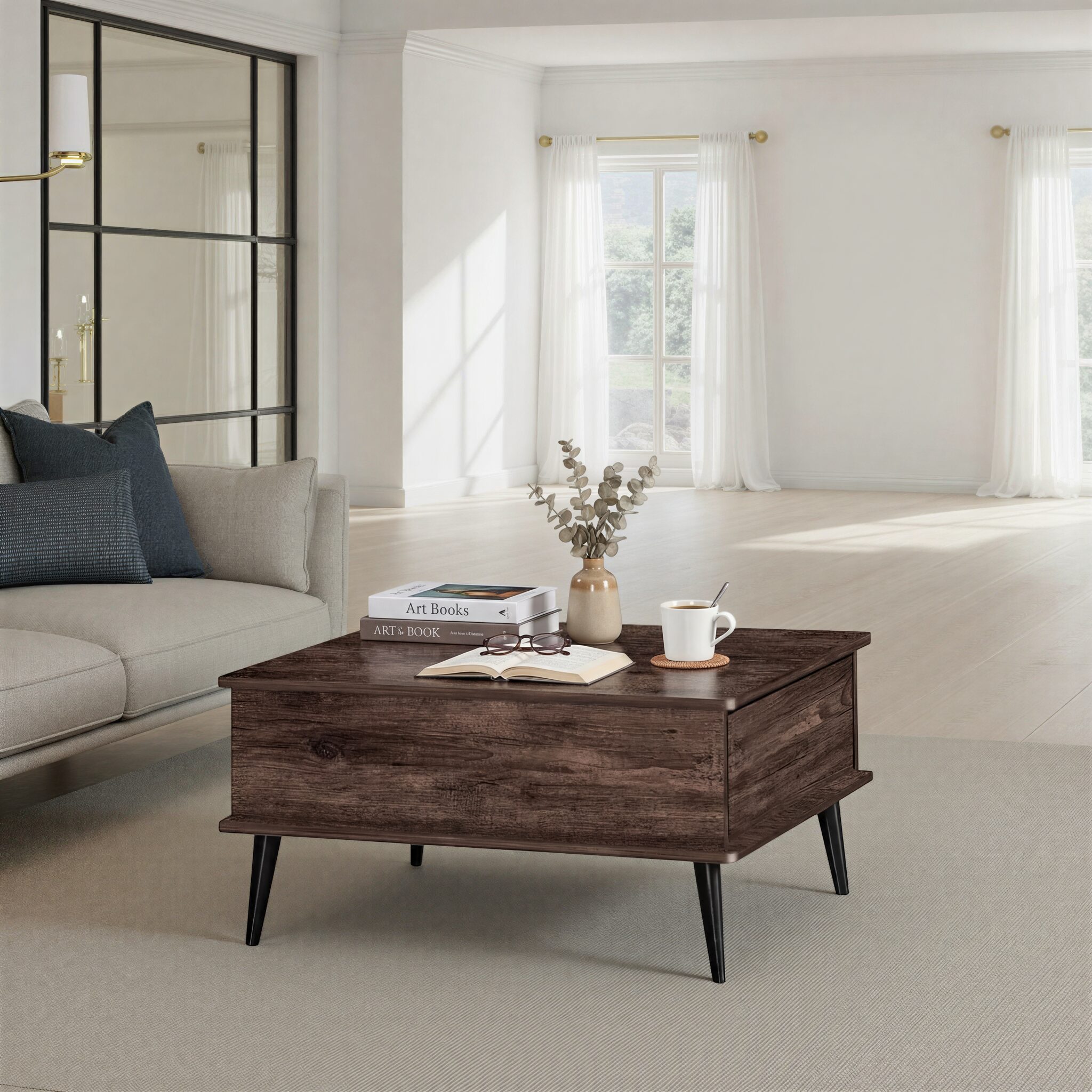 ARABESHA Walnut Coffee Table