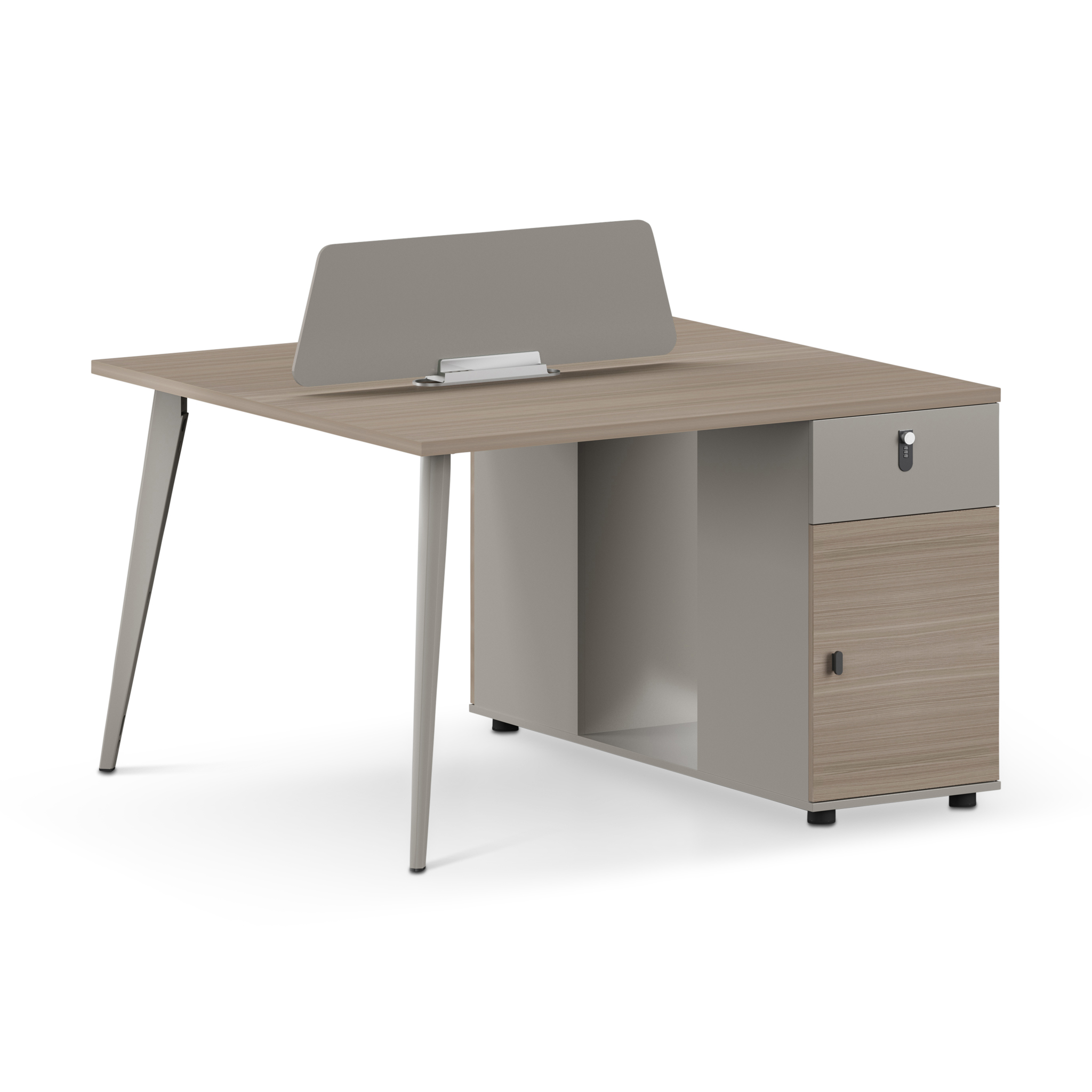 ASTOBEL Beige Oak Double Desk
