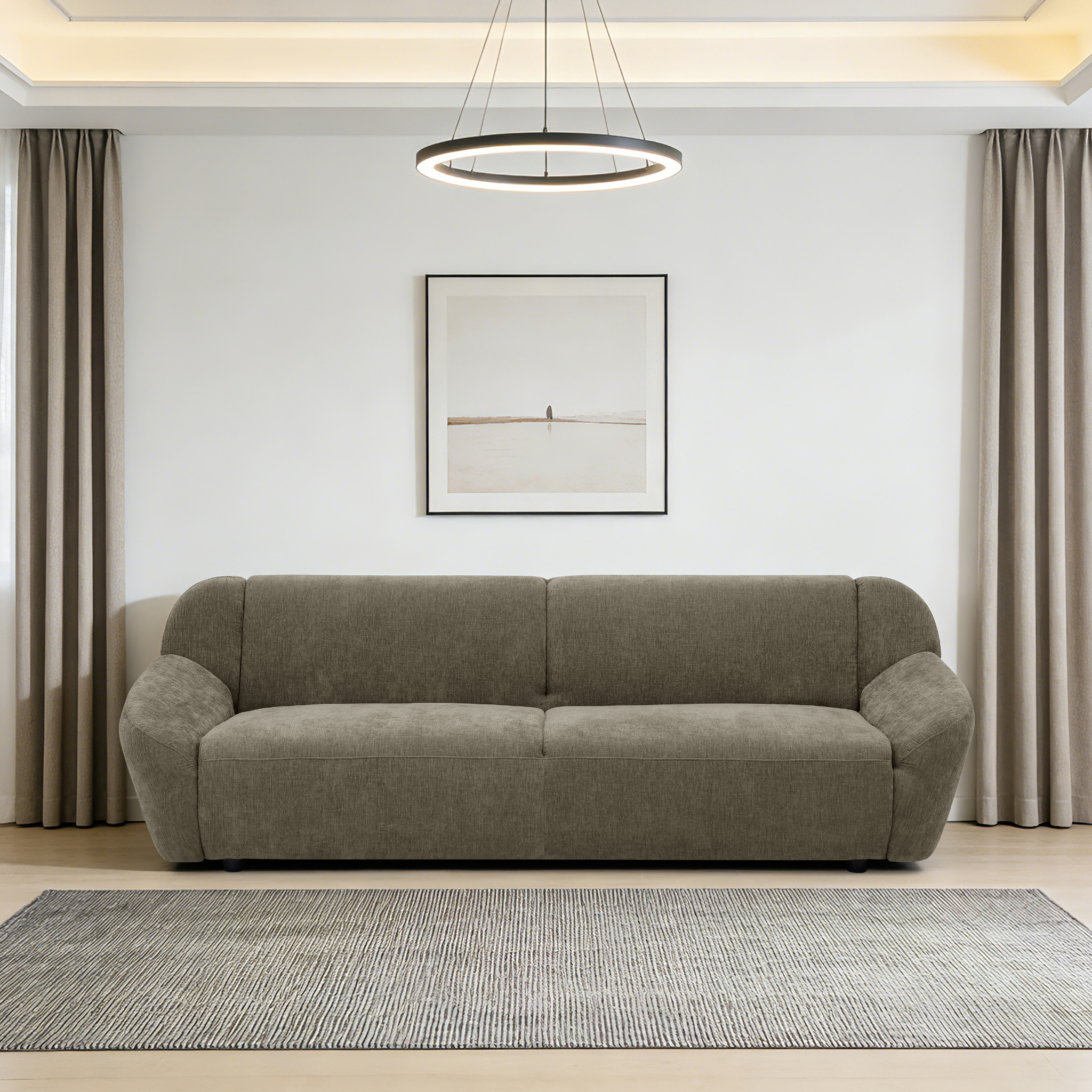 LINOVA Brown 3-Seater Sofa