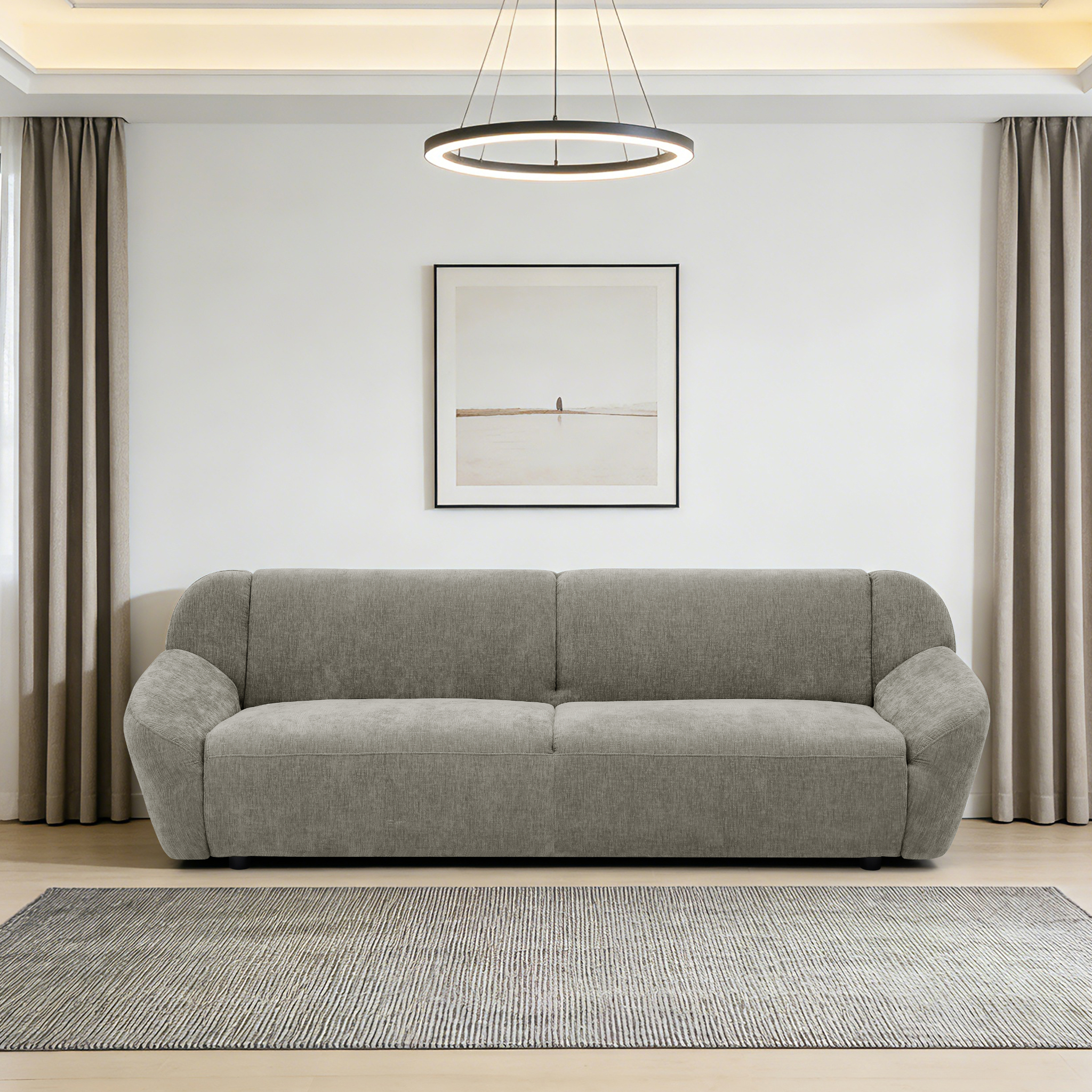 LINOVA Dark Beige 3-Seater Sofa