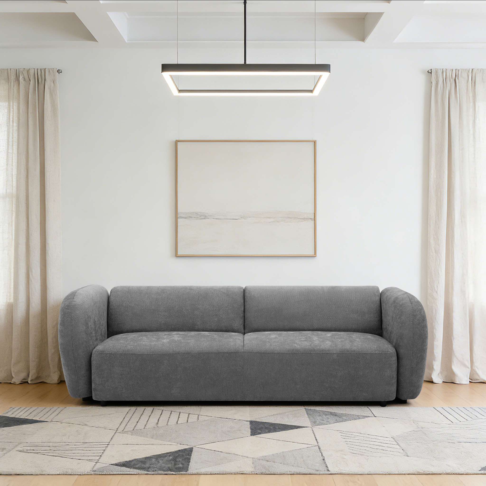 ALMOOZY Dark Grey 3-Seater Sofa