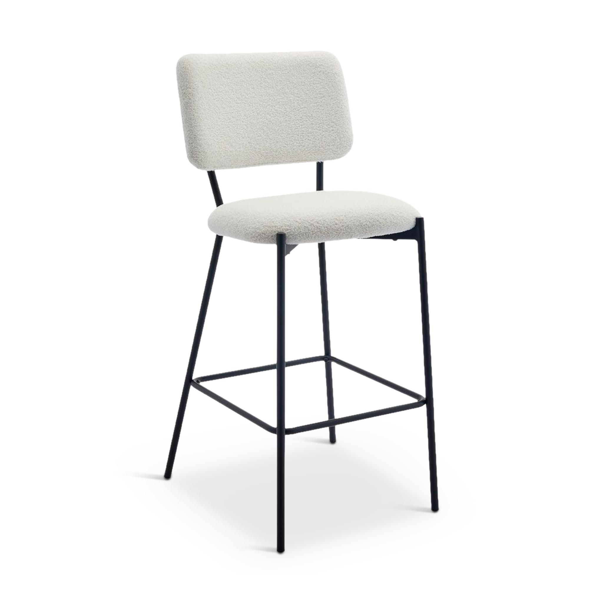 BARESOL Bar Stool White Fabric