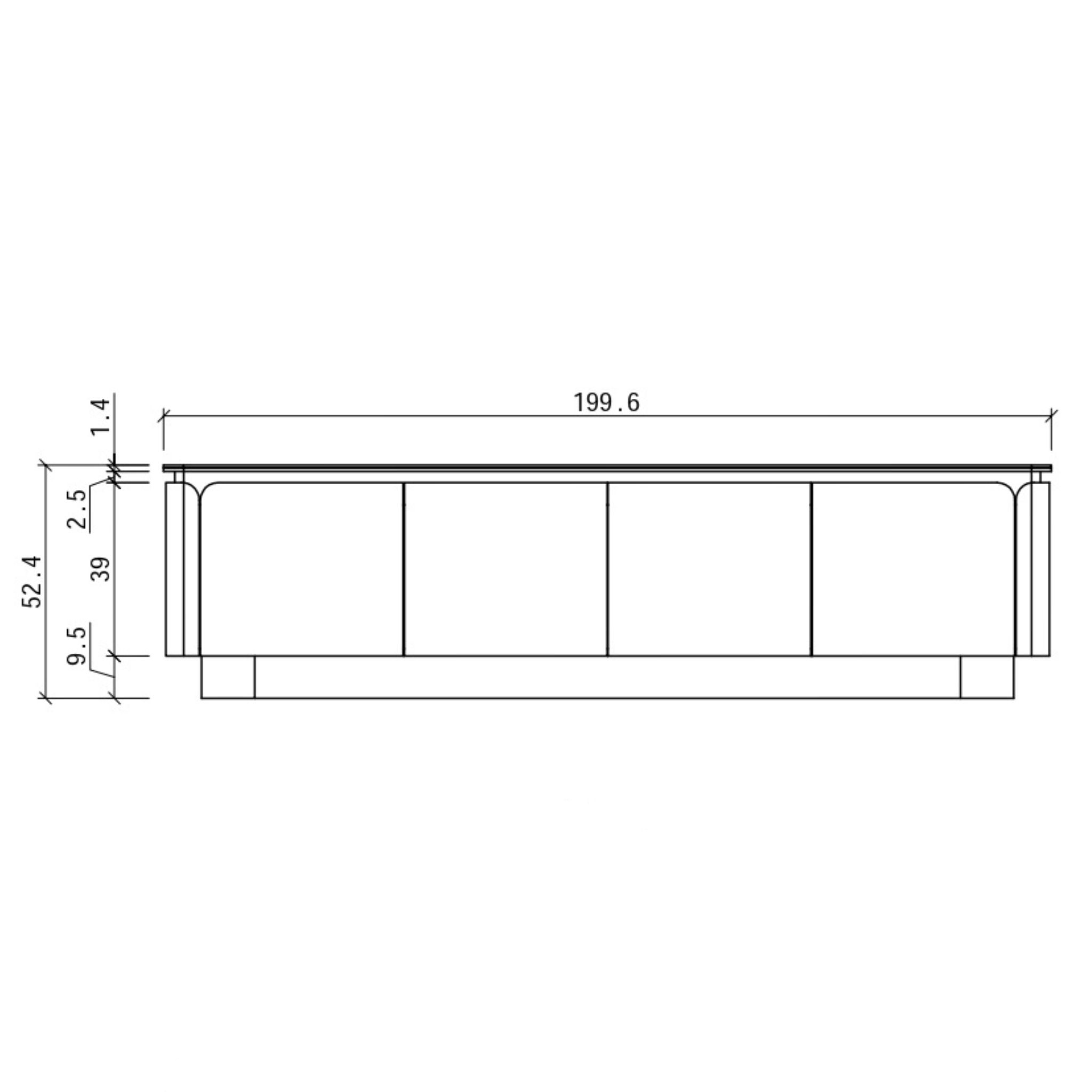 ZIMMER Travertine-Top TV Stand with Gold & Taupe Oak Finish