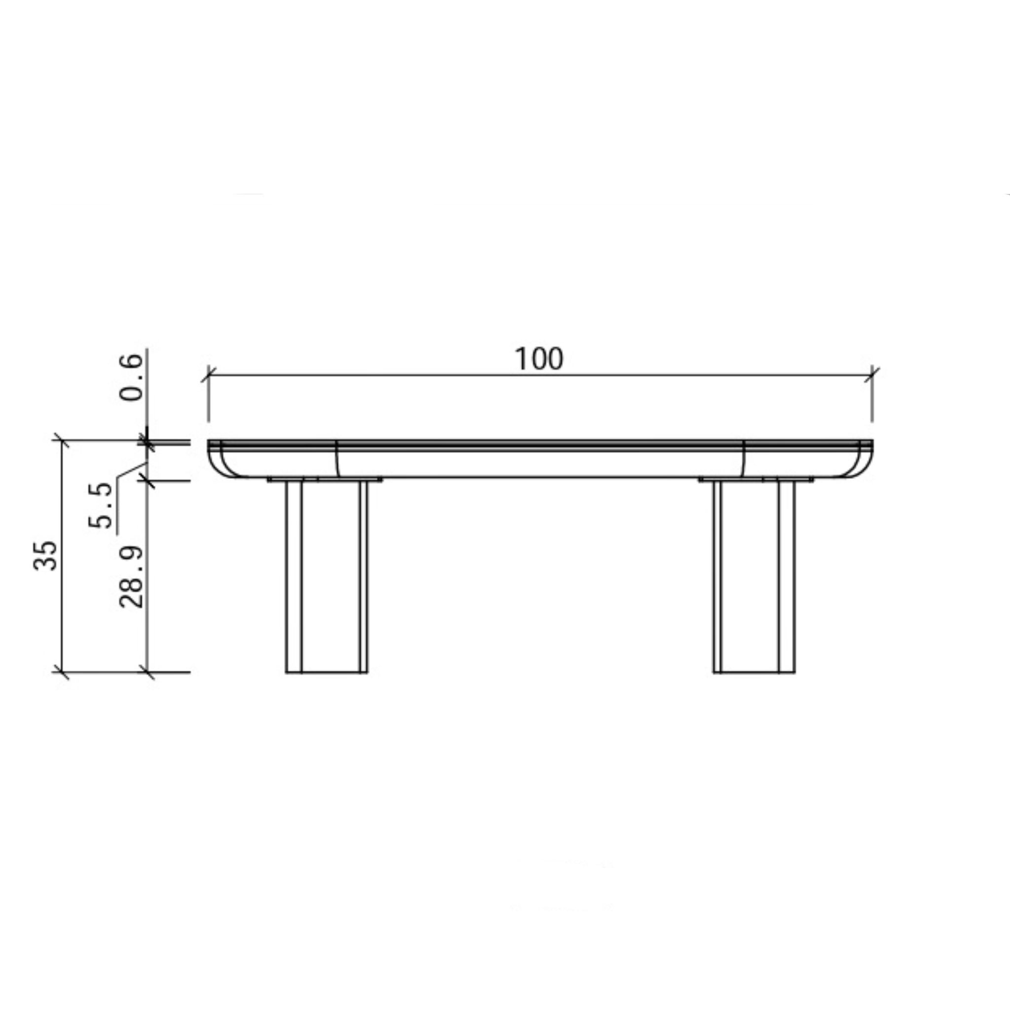 BRUNELLI Travertine-Top Coffee Table with Brown Oak Finish