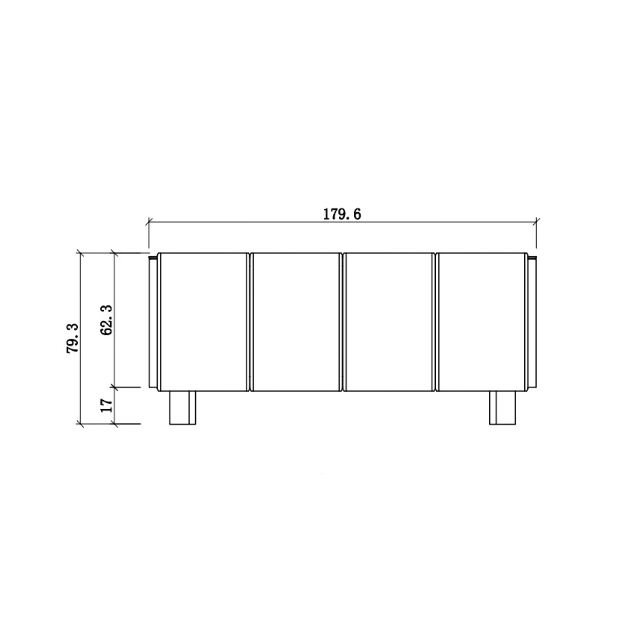 BRUNELLI Travertine-Top Buffet with Brown Oak Finish