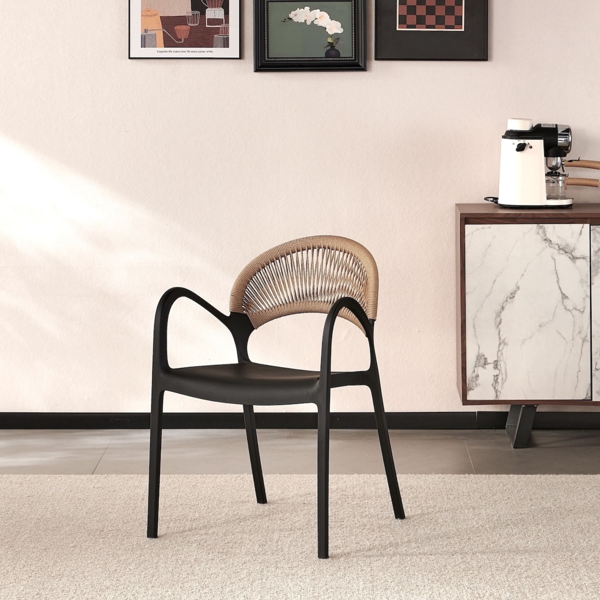 GLOREN Black & Brown UV Plastic Chair