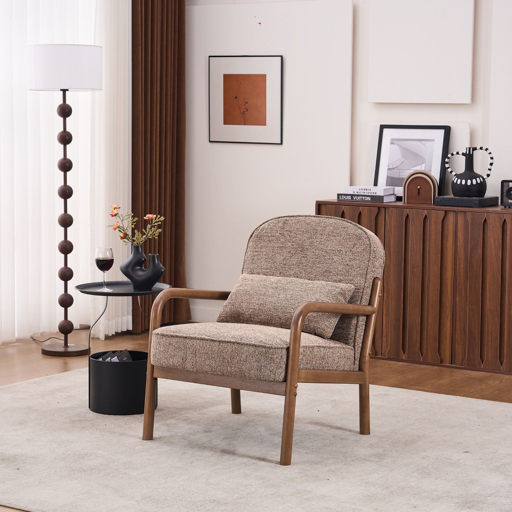 NARMI Brown Armchair Fabric