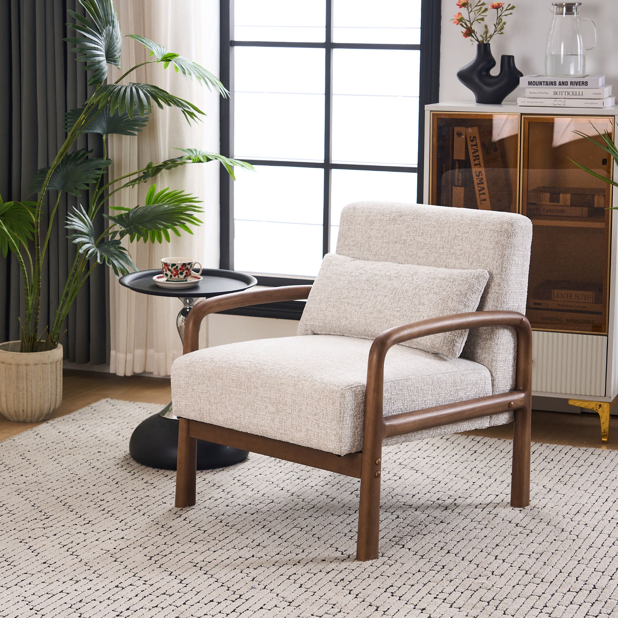 PASSIONISTA Light Grey Armchair Fabric