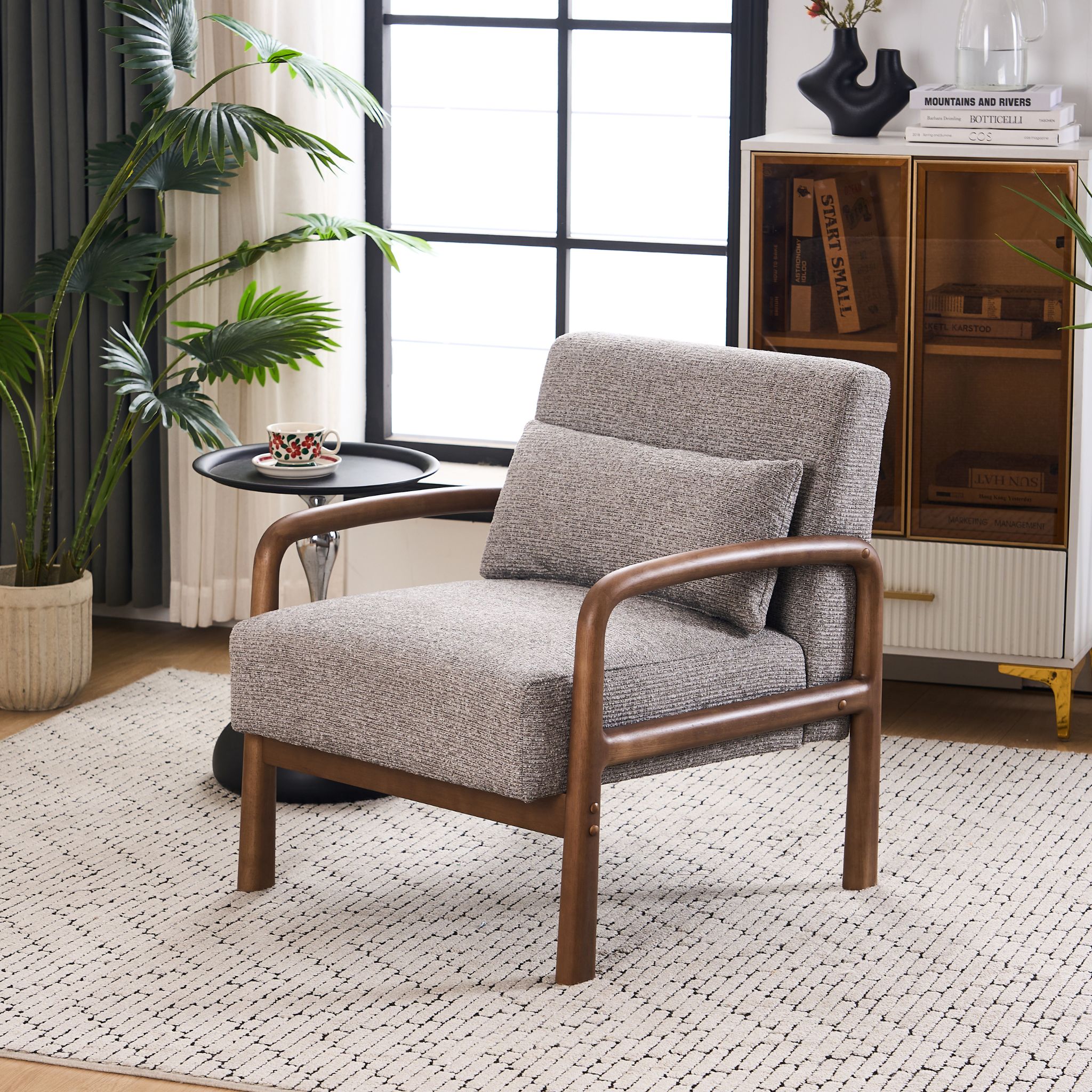 PASSIONISTA Dark Grey Armchair Fabric