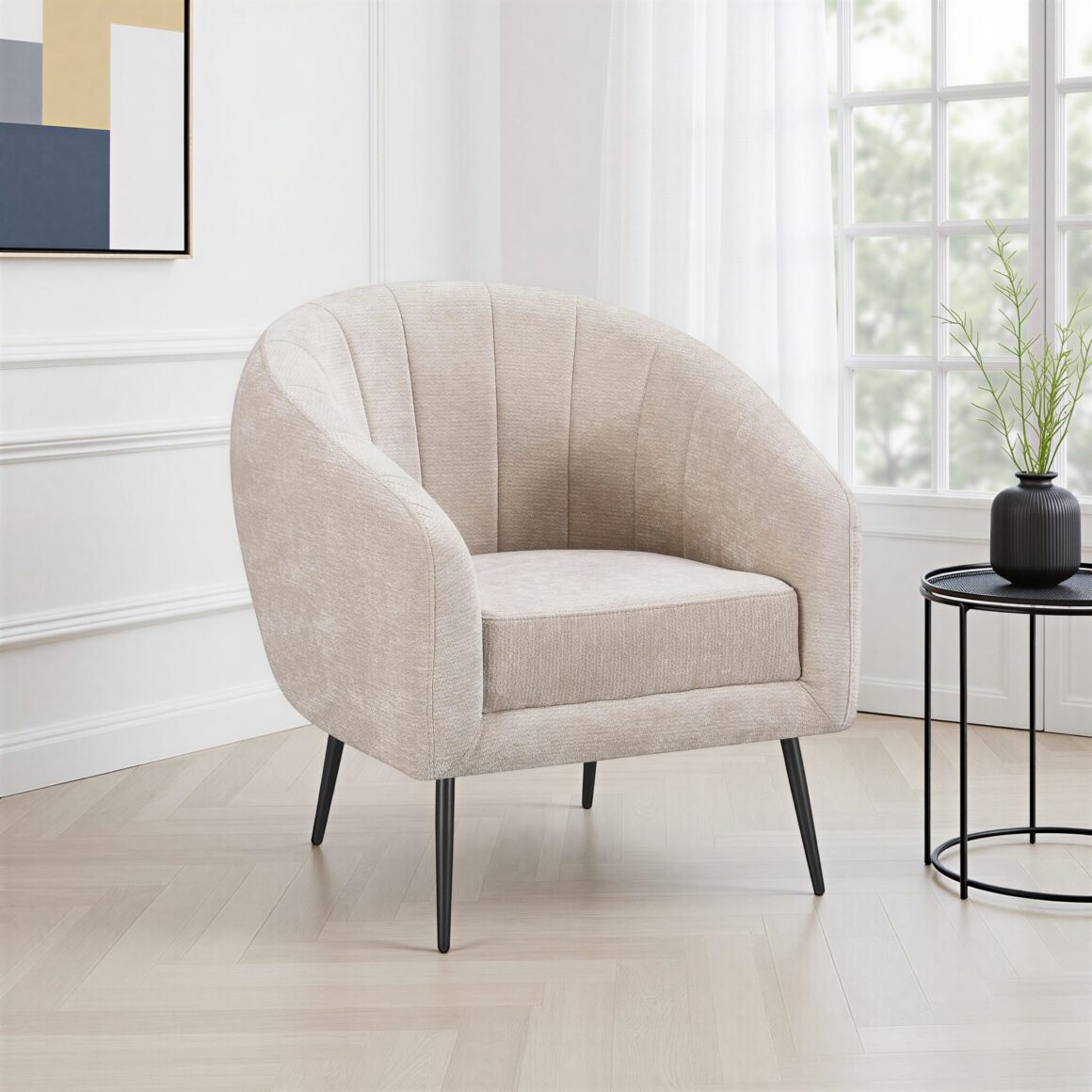 ATENA Beige Armchair Fabric