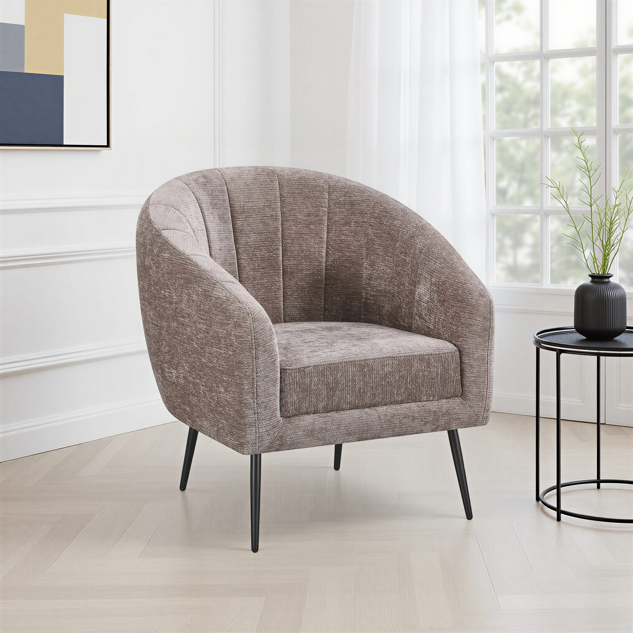 ATENA Taupe Armchair Fabric