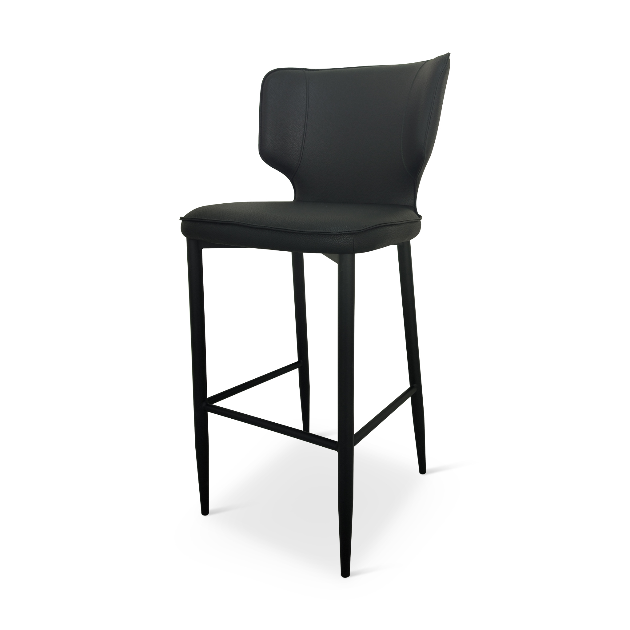 STOOLSIE Black Fabric Bar Stool