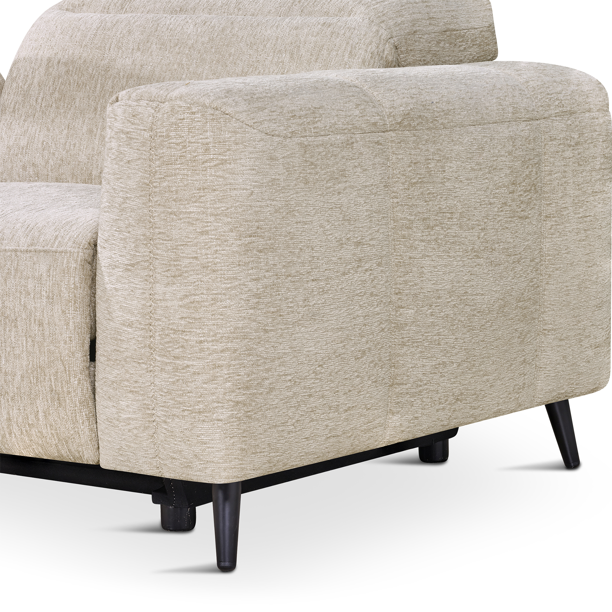 SERBELE Beige Corner Recliner Fabric