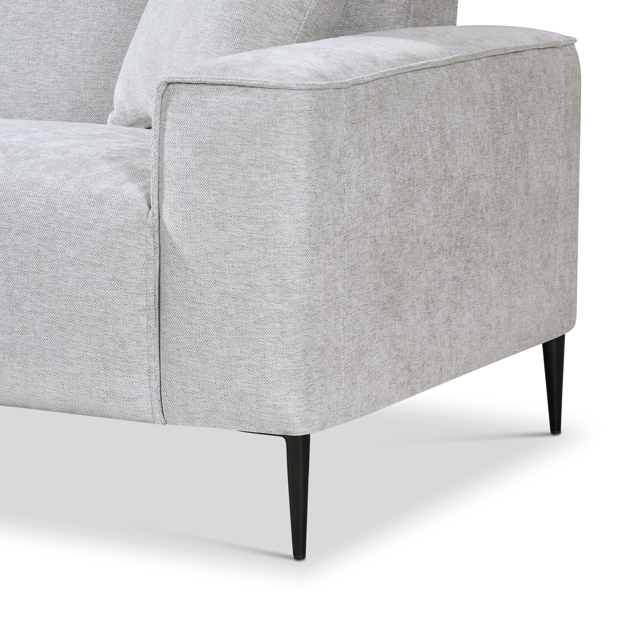 WOOFER Light Grey-Beige Corner Sofa Fabric