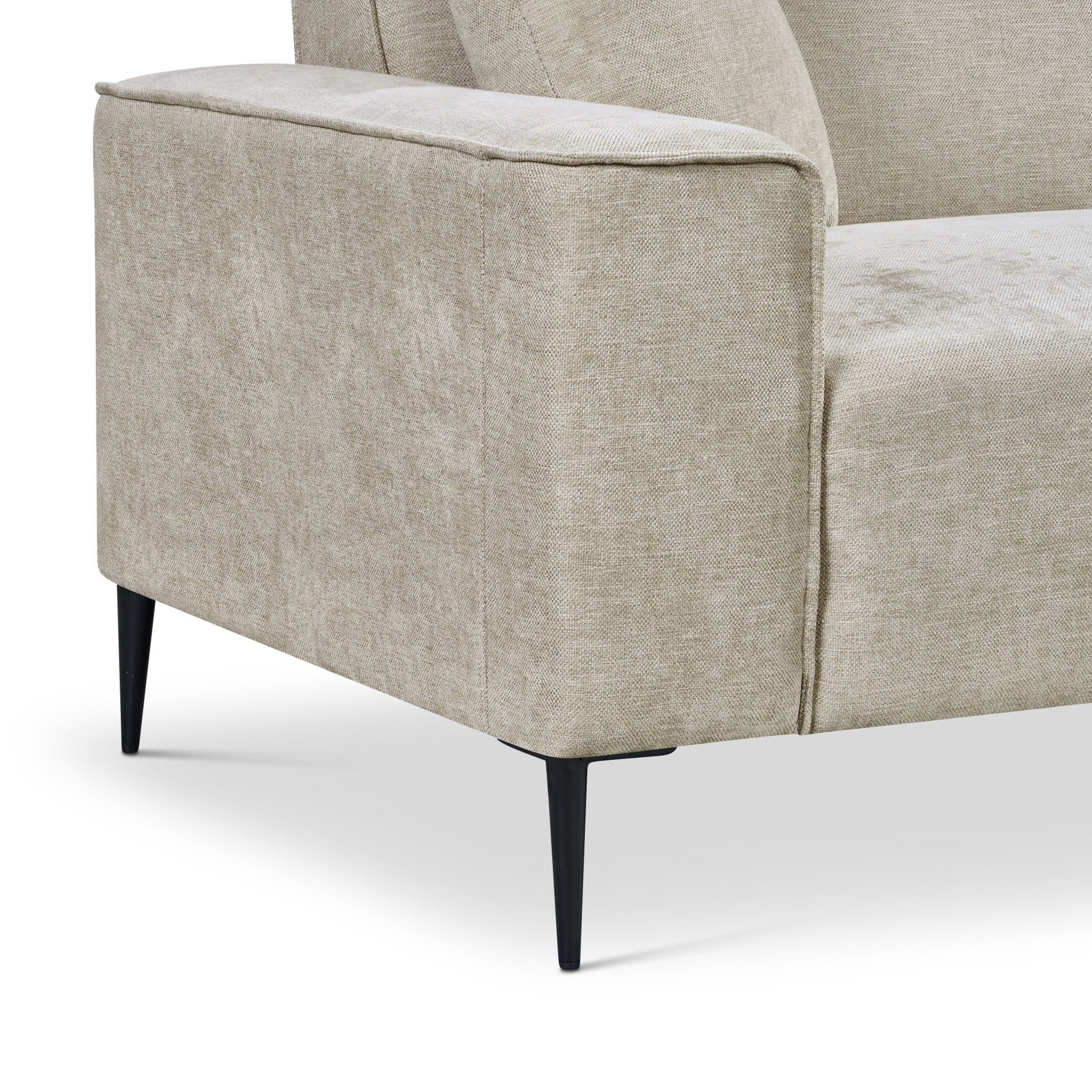 Woofer Beige Fabric Corner Sofa