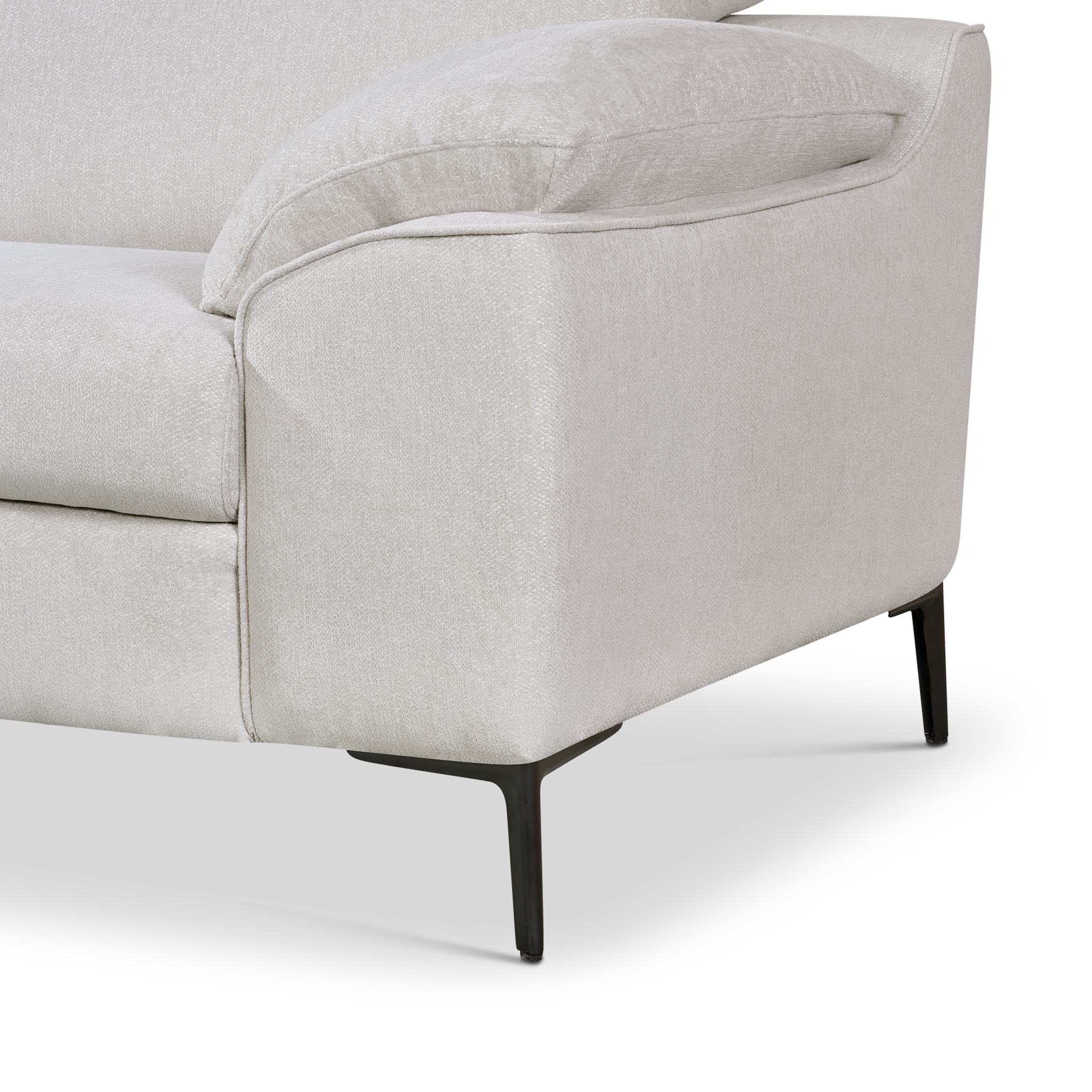 SITLOOM Beige Fabric Corner Sofa